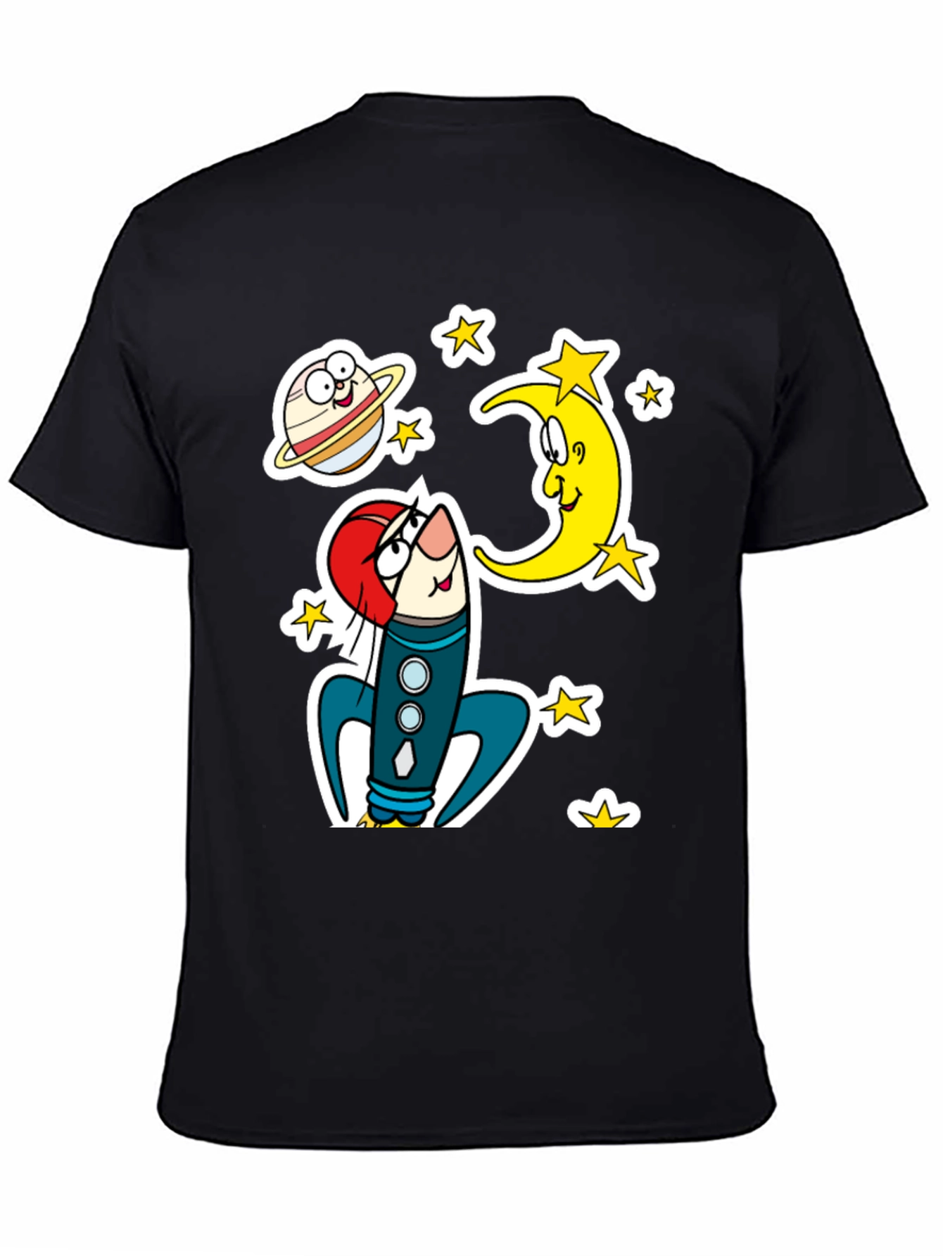 Cartoon Space Rocket T-Shirt