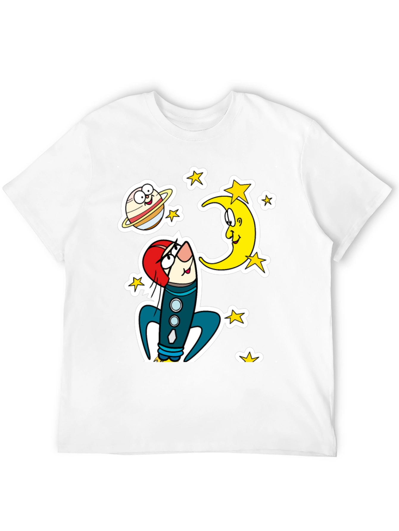 Cartoon Space Rocket T-Shirt
