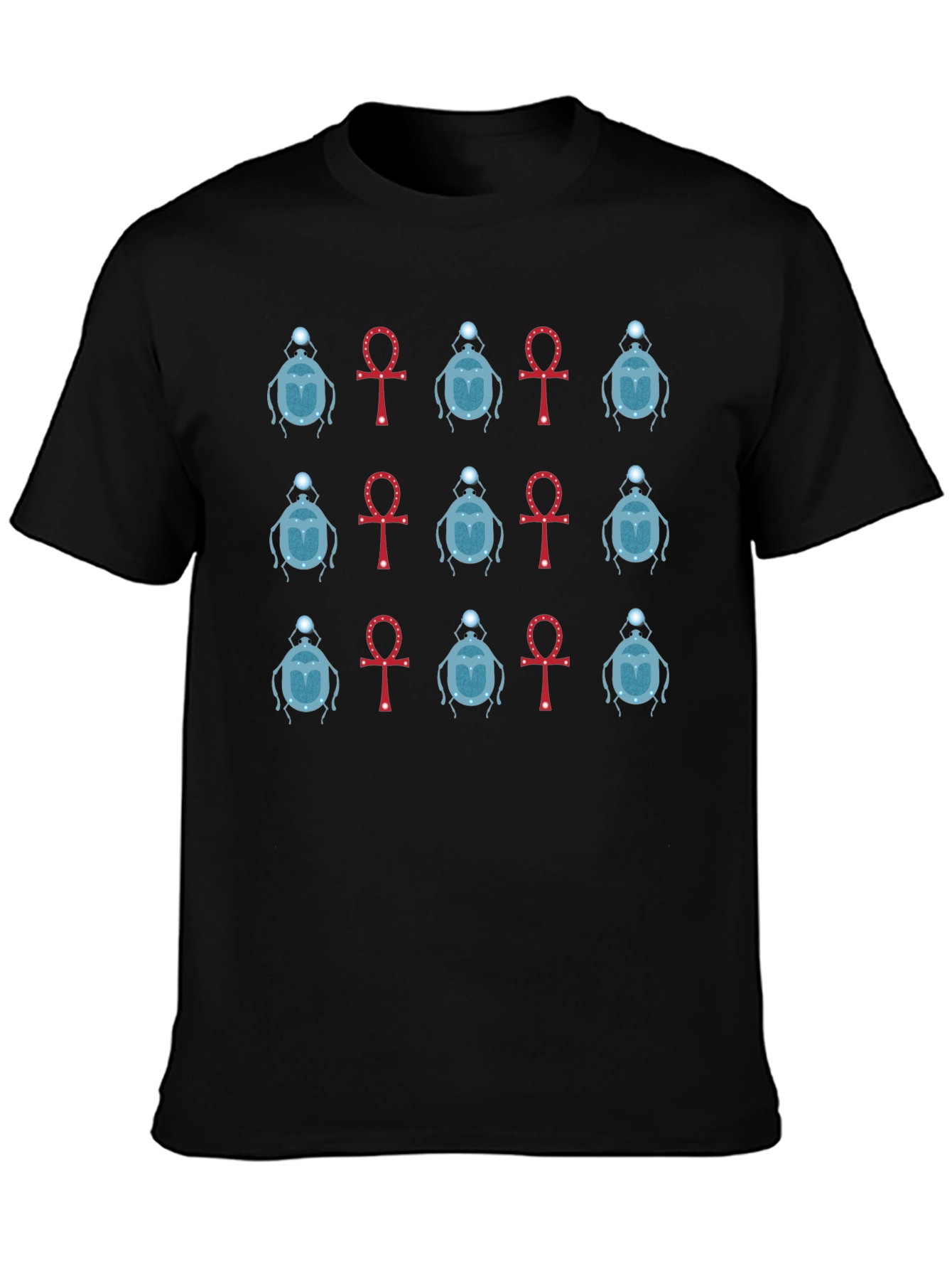 Egyptian Scarab Beetle and Ankh T-Shirt