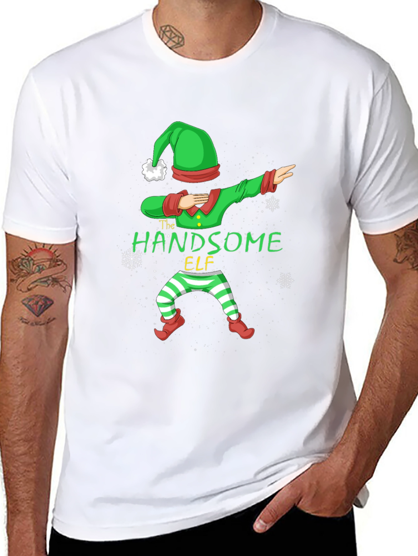 Handsome Elf Dabbing Christmas T-Shirt