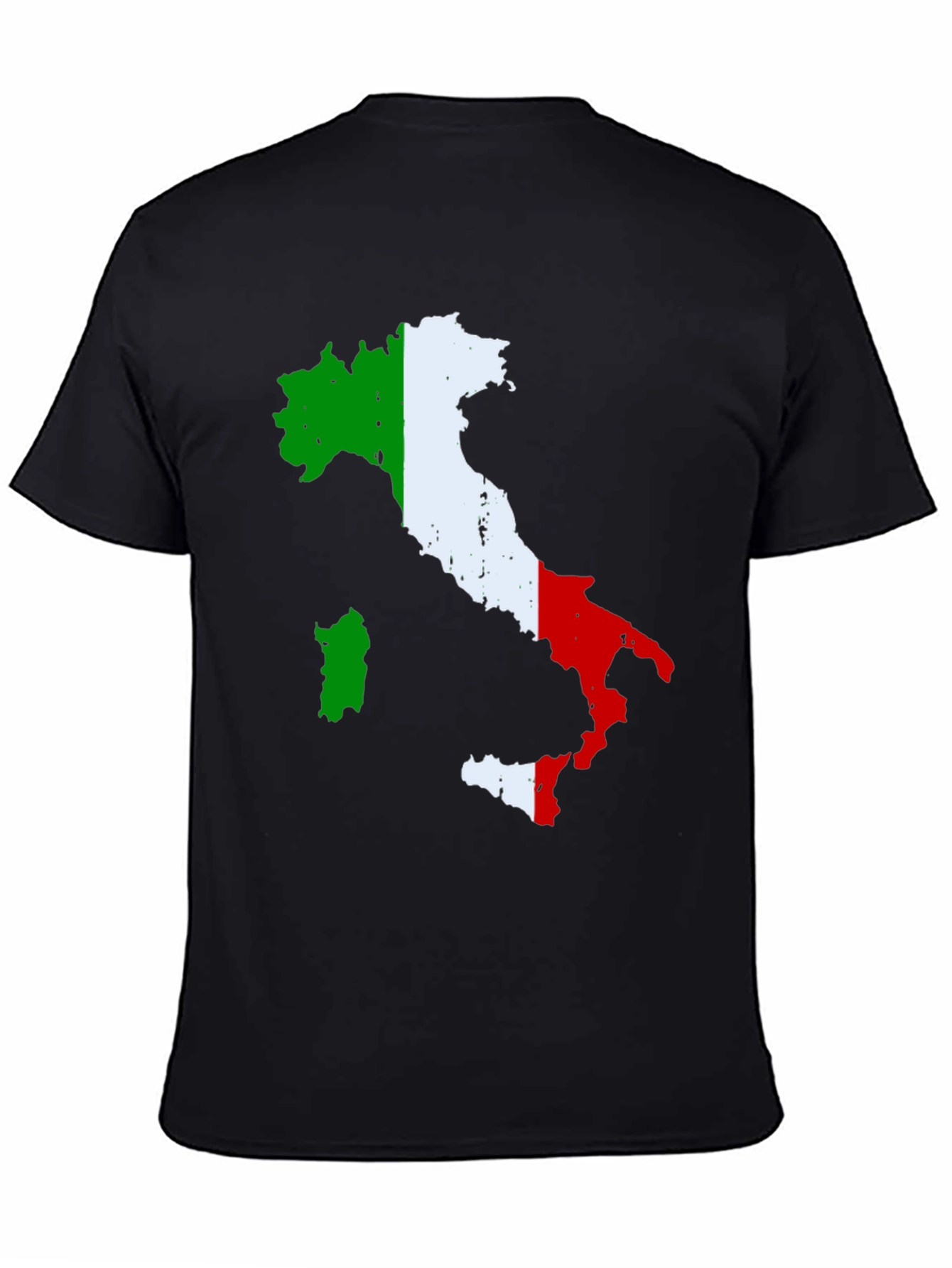 Italy Flag Map T-Shirt - Black