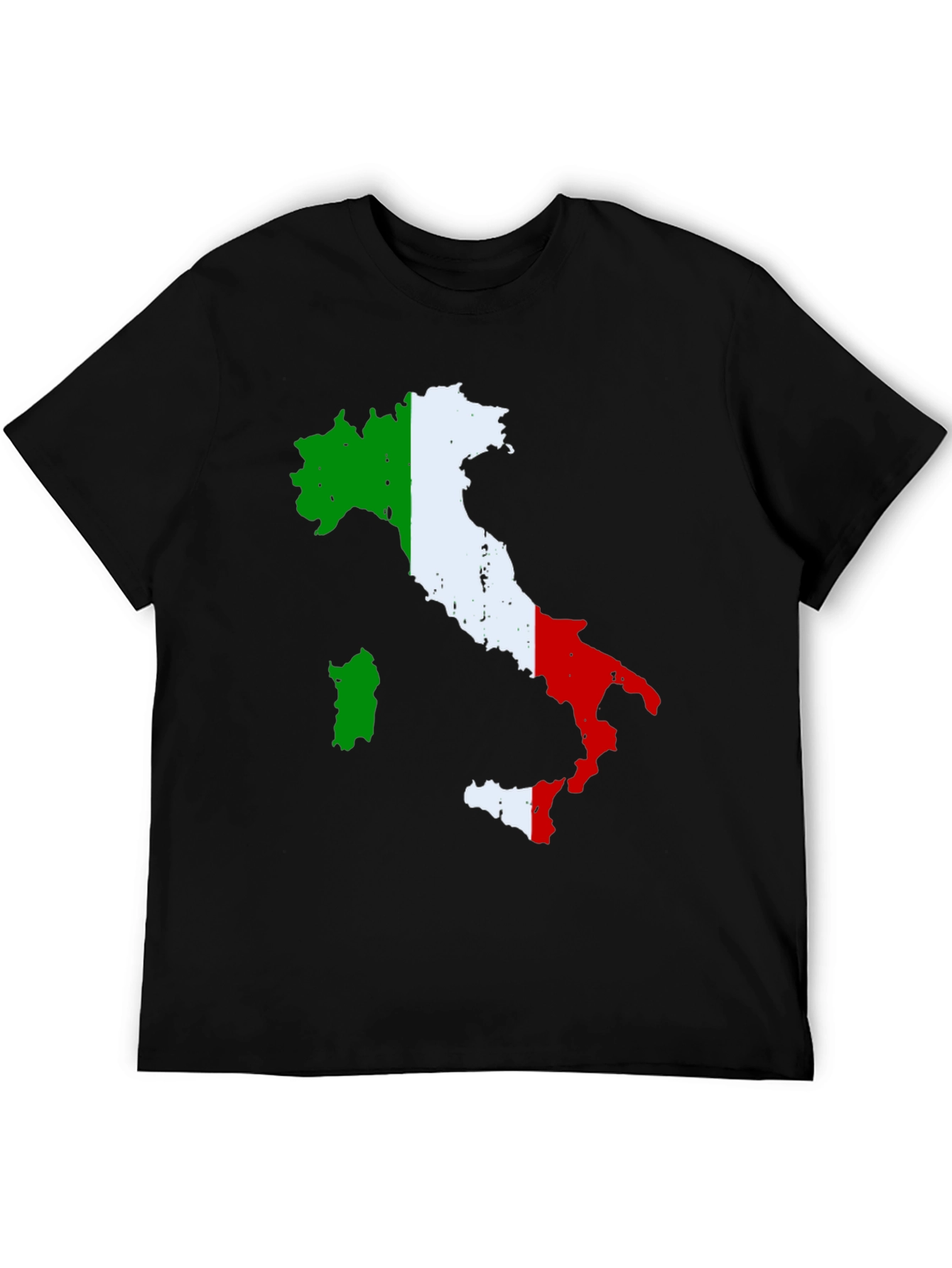 Italy Flag Map T-Shirt - Black