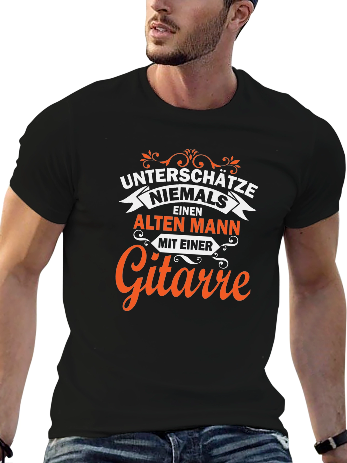 Guitar Old Man T-Shirt - Funny German Quote Tee