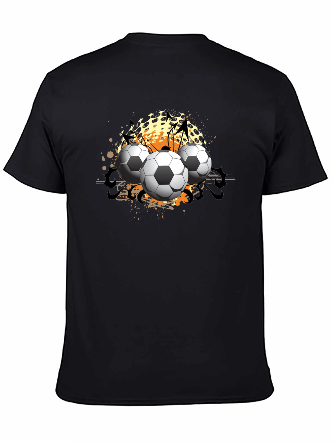 Soccer Ball Graphic Black T-Shirt