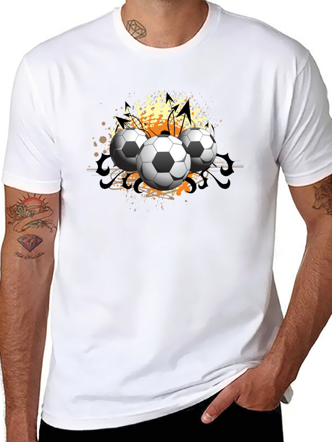 Soccer Ball Graphic Black T-Shirt