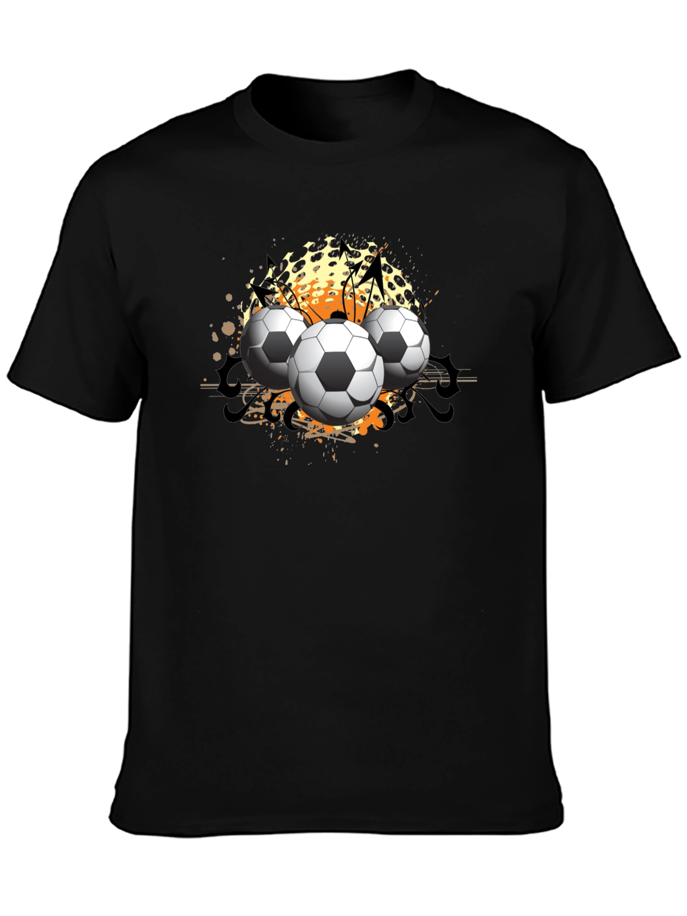 Soccer Ball Graphic Black T-Shirt