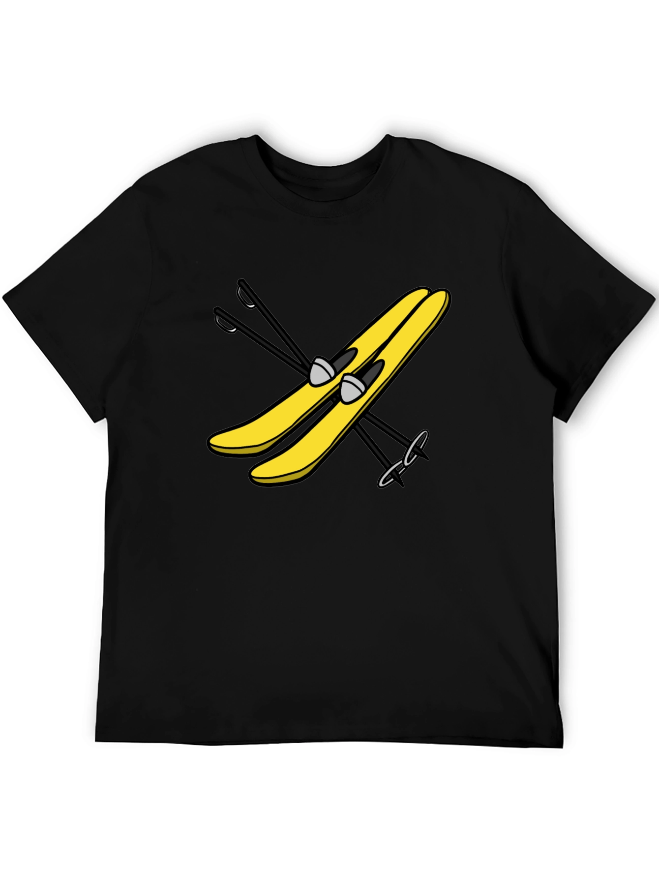 Yellow Ski T-Shirt - Fun Winter Sports Tee