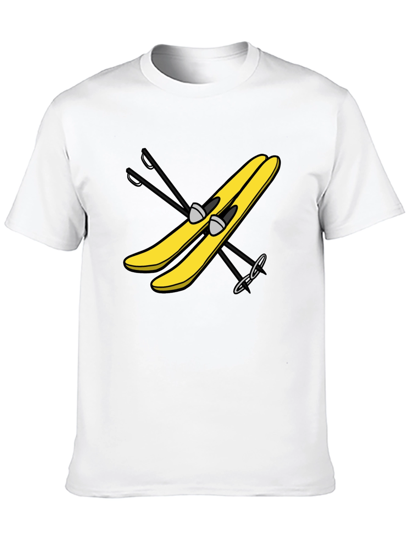 Yellow Ski T-Shirt - Fun Winter Sports Tee