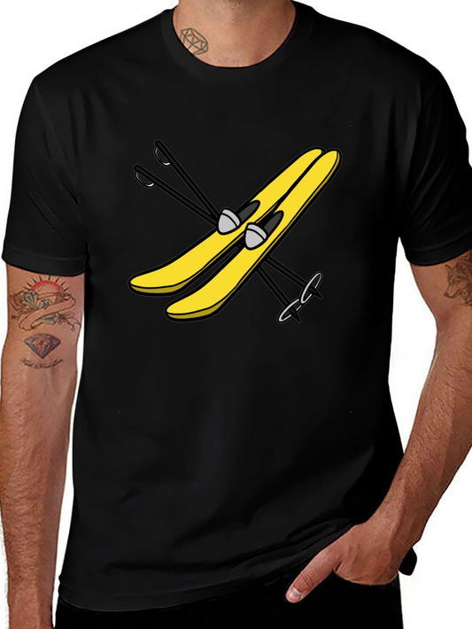 Yellow Ski T-Shirt - Fun Winter Sports Tee