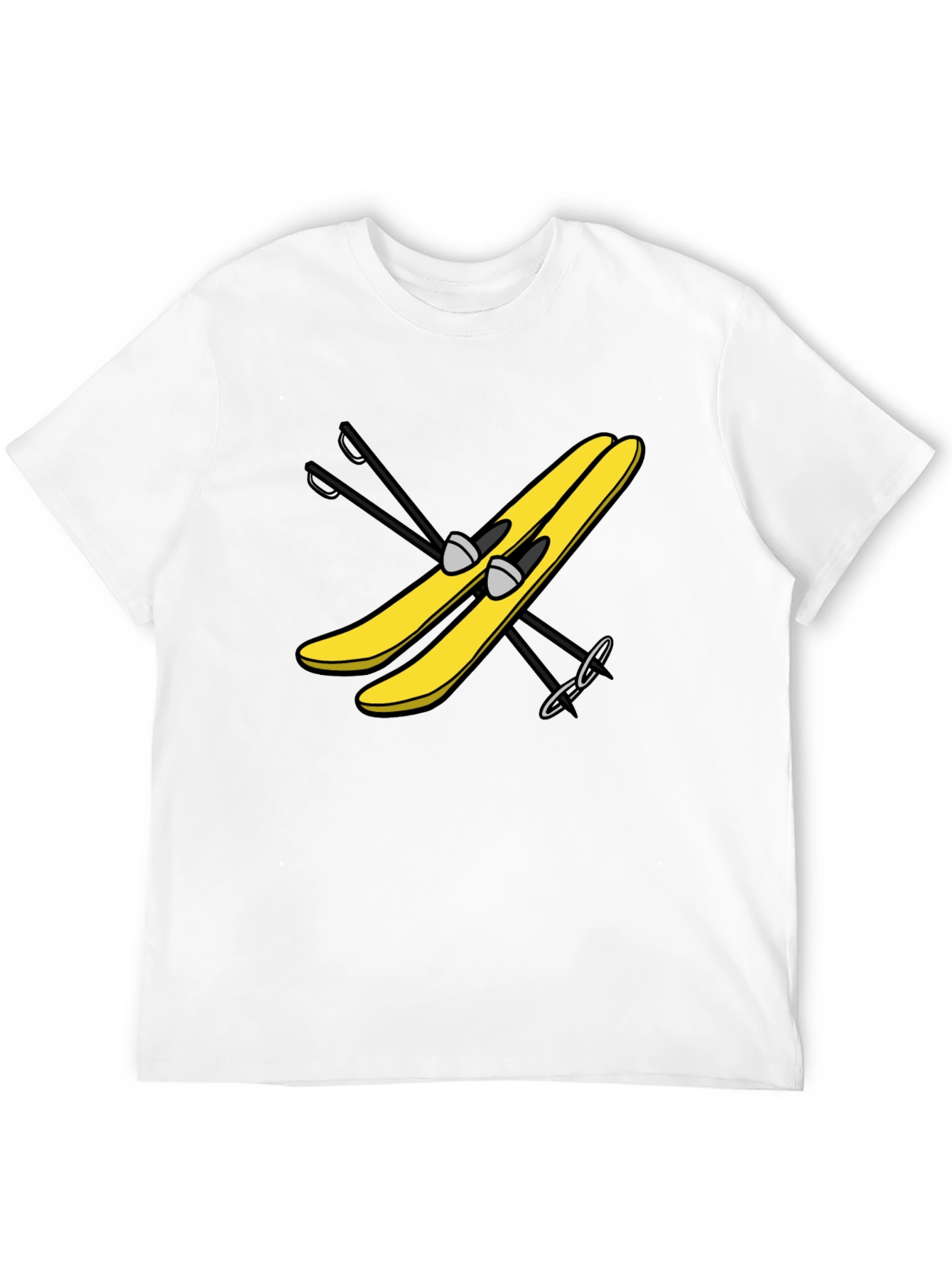 Yellow Ski T-Shirt - Fun Winter Sports Tee