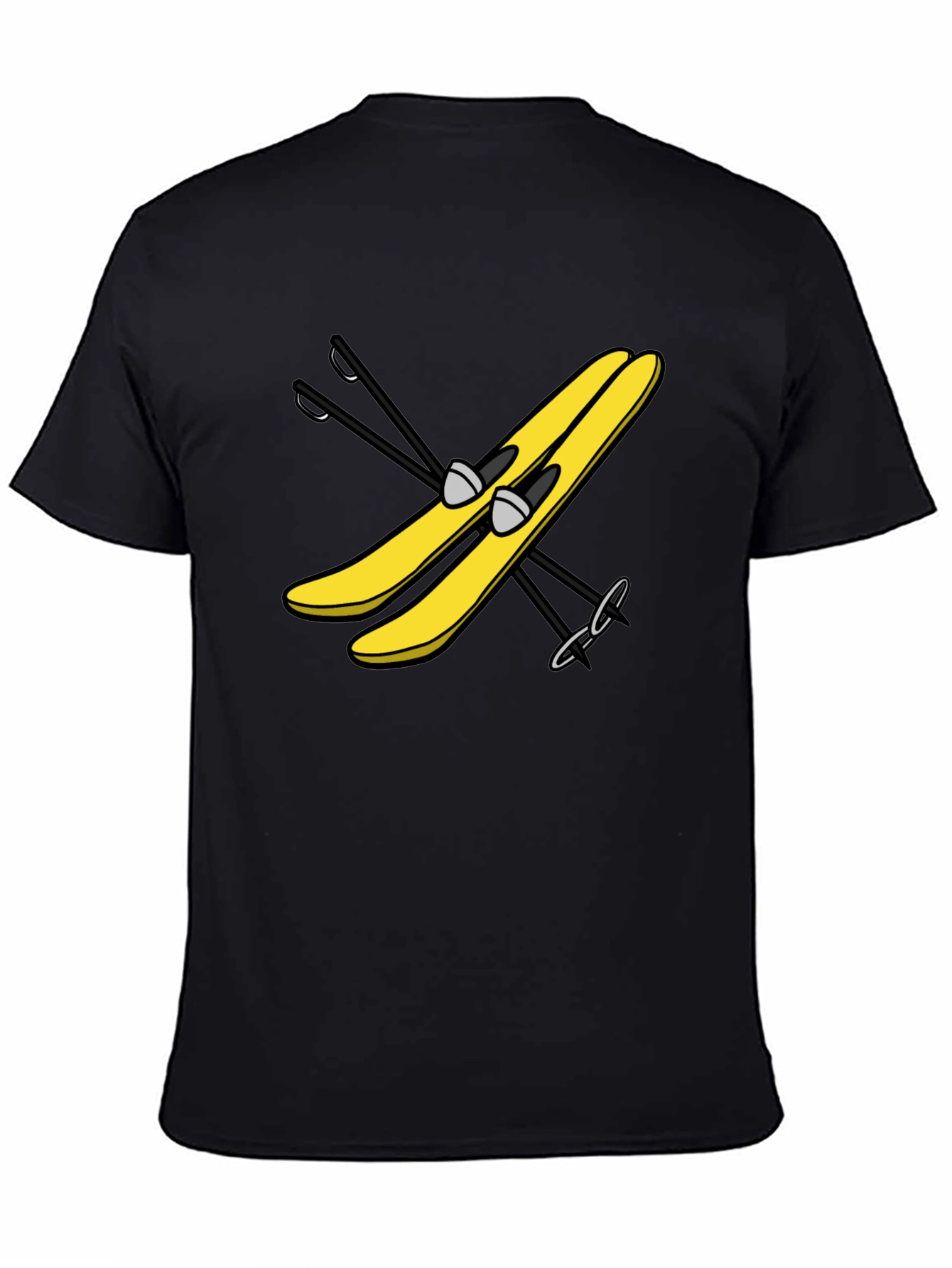 Yellow Ski T-Shirt - Fun Winter Sports Tee