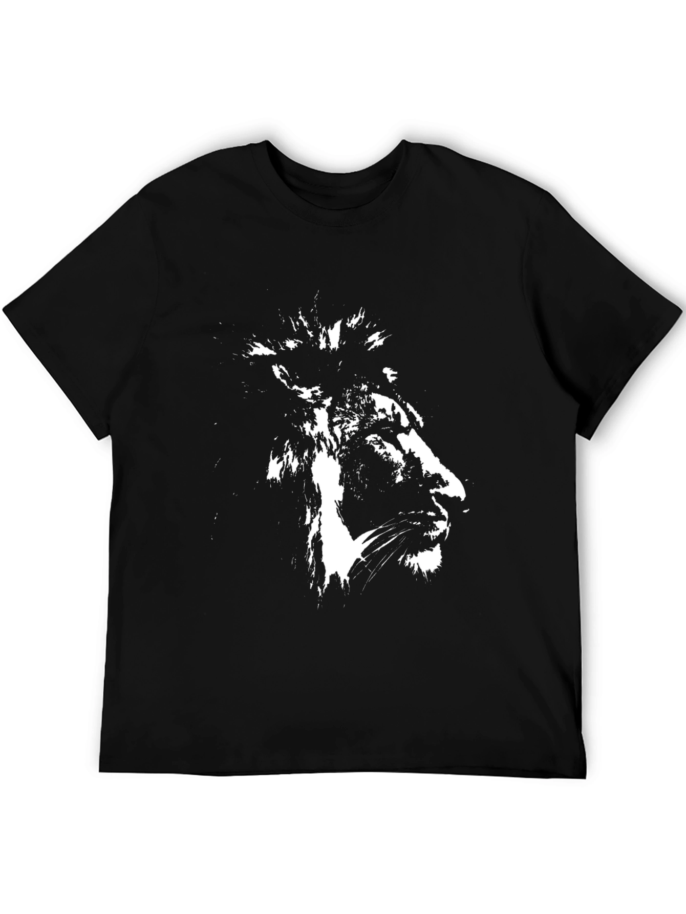 Lion Graphic Black T-Shirt for Men
