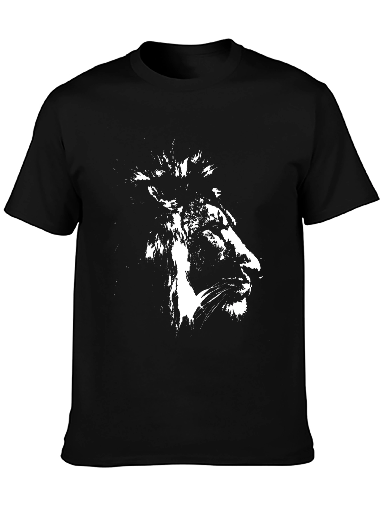 Lion Graphic Black T-Shirt for Men