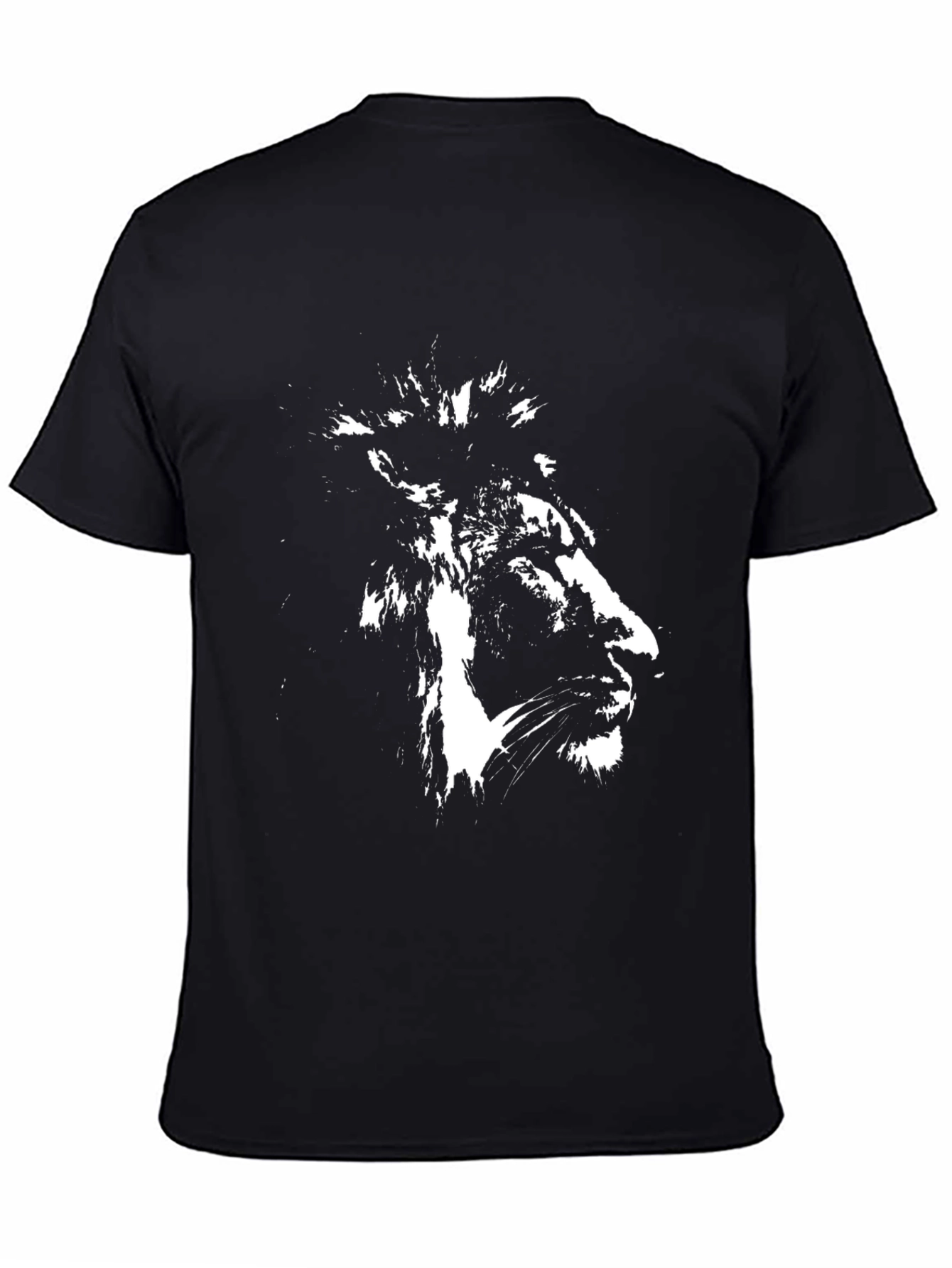 Lion Graphic Black T-Shirt for Men