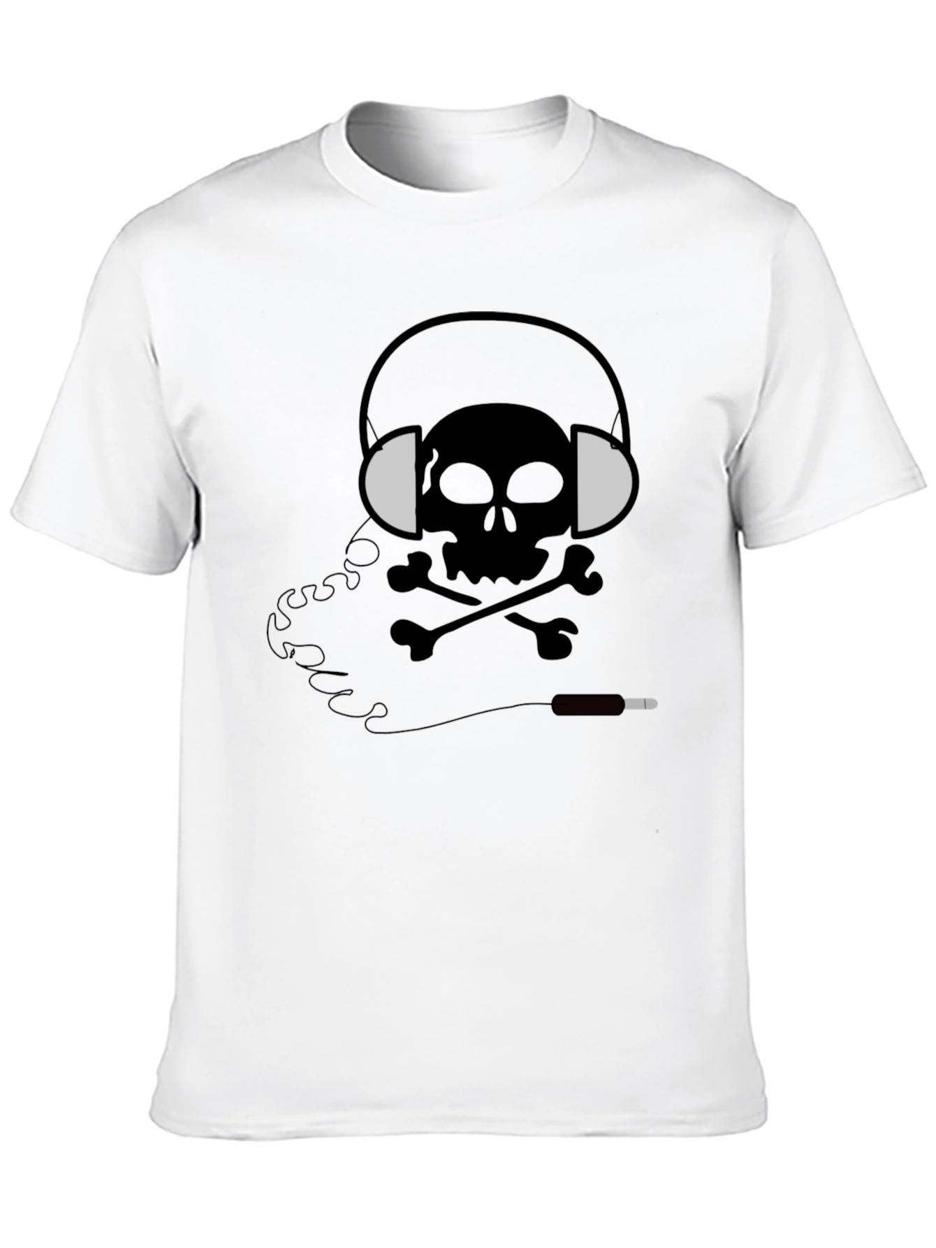 Skull Headphones Graphic Tee - Mens Black T-Shirt
