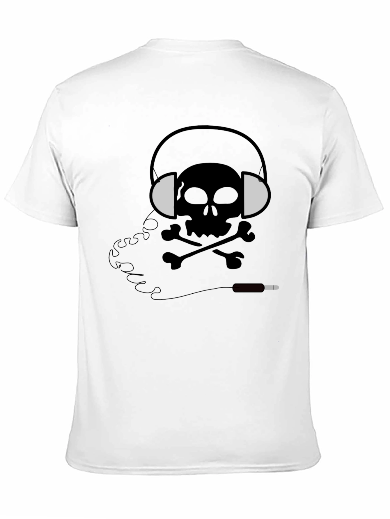Skull Headphones Graphic Tee - Mens Black T-Shirt