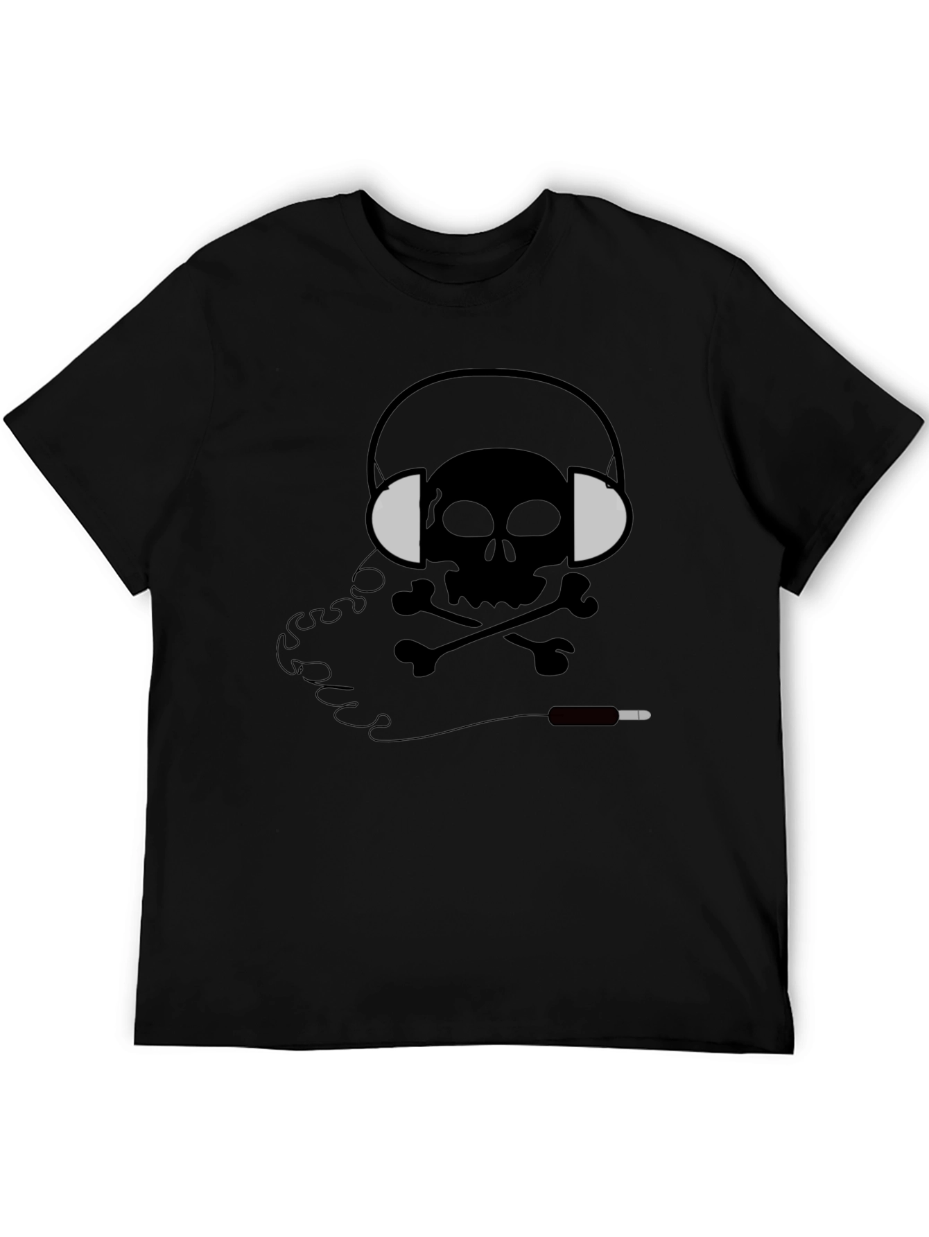 Skull Headphones Graphic Tee - Mens Black T-Shirt