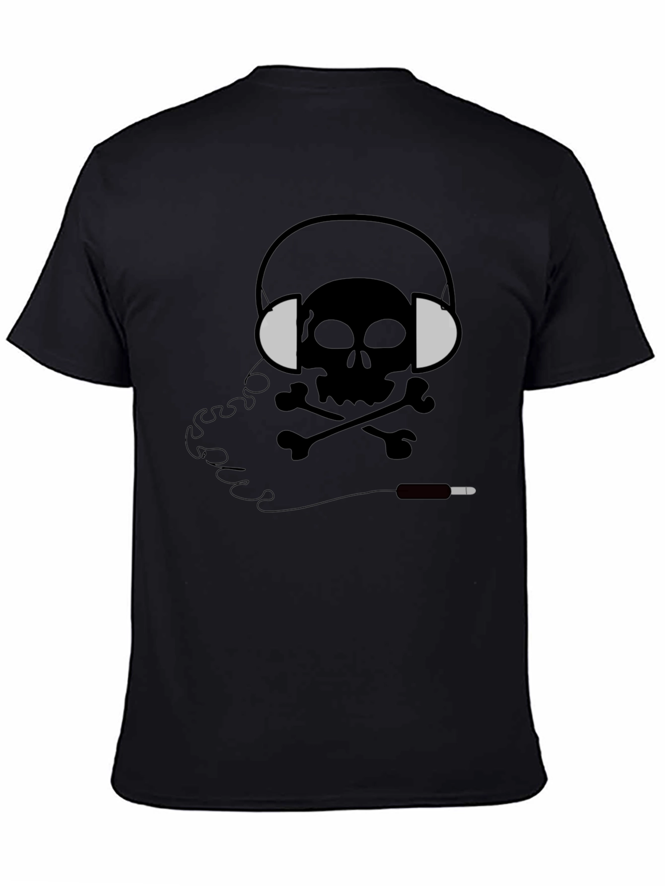 Skull Headphones Graphic Tee - Mens Black T-Shirt