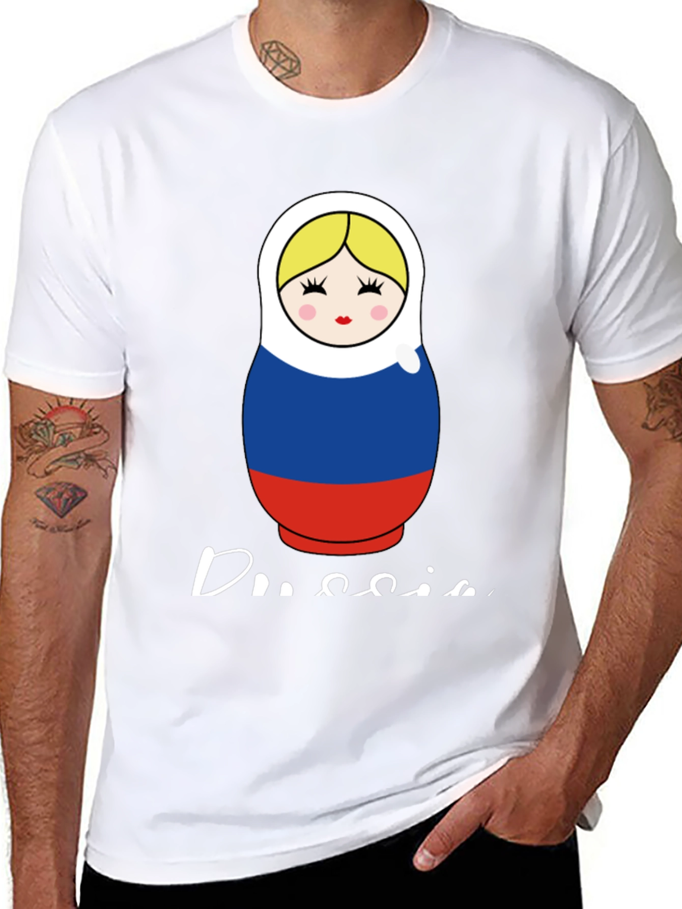 Matryoshka Doll Russia Flag Graphic Tee