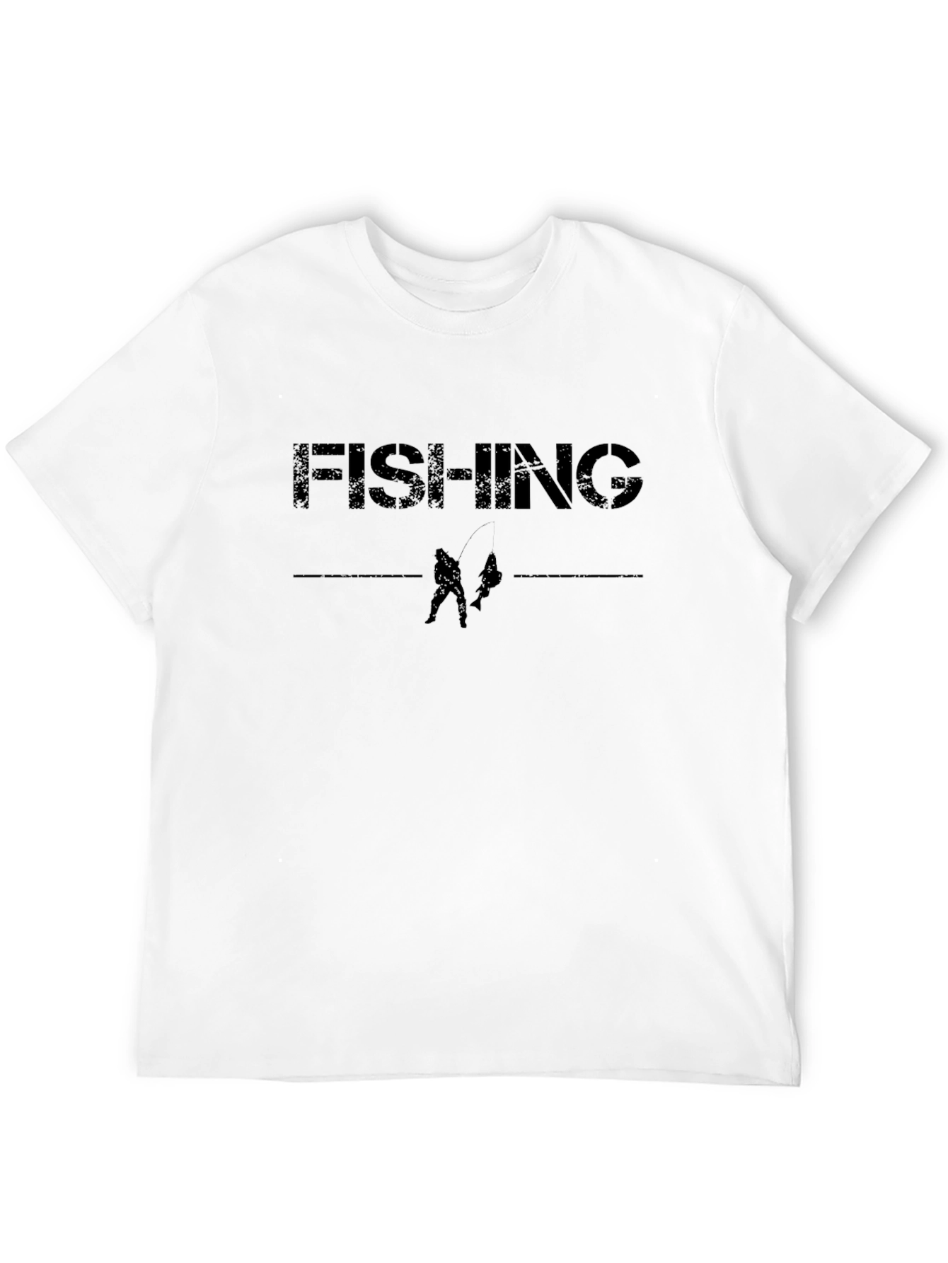 Fishing Graphic Tee - Black Short Sleeve Shirt