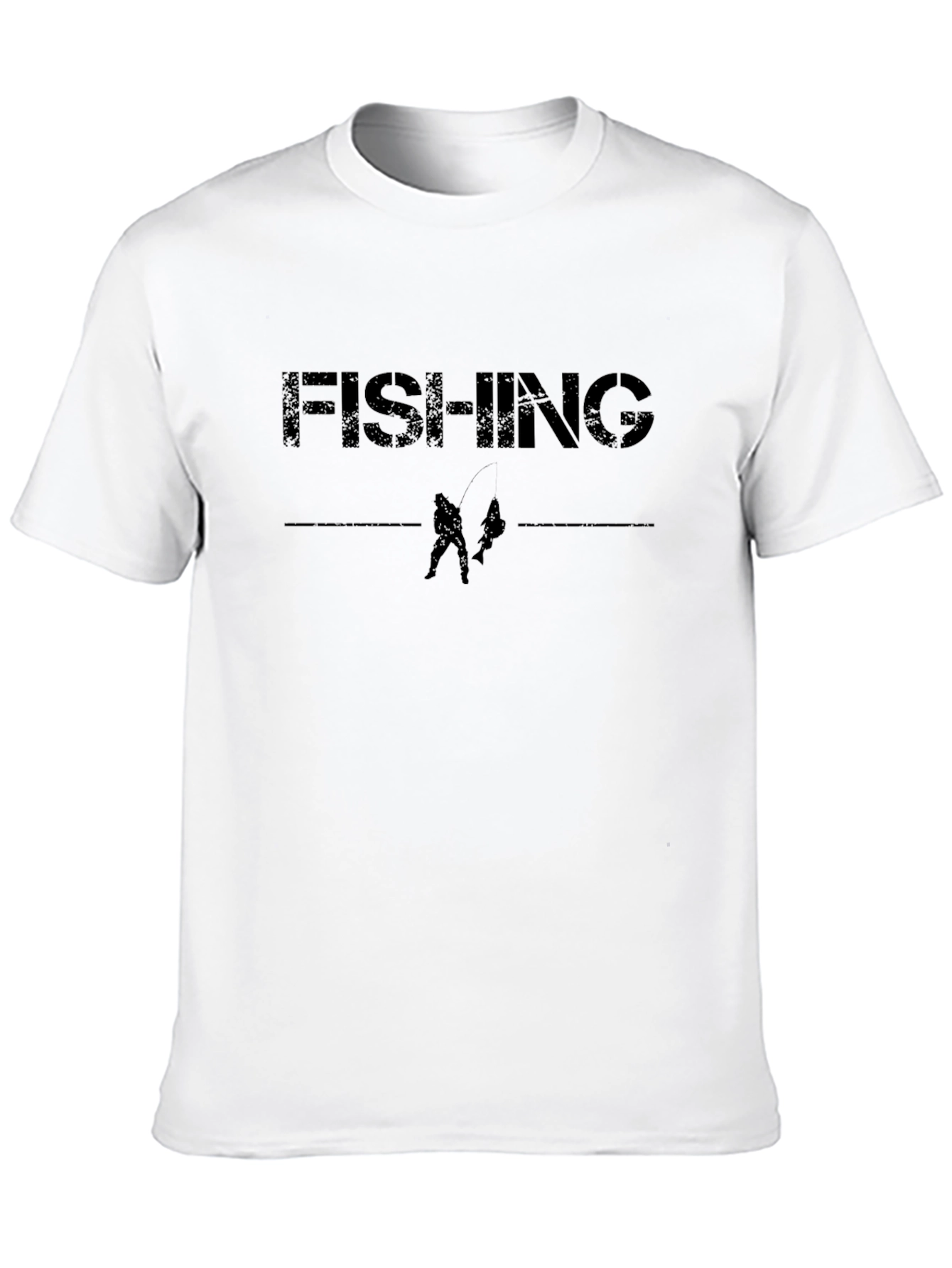 Fishing Graphic Tee - Black Short Sleeve Shirt
