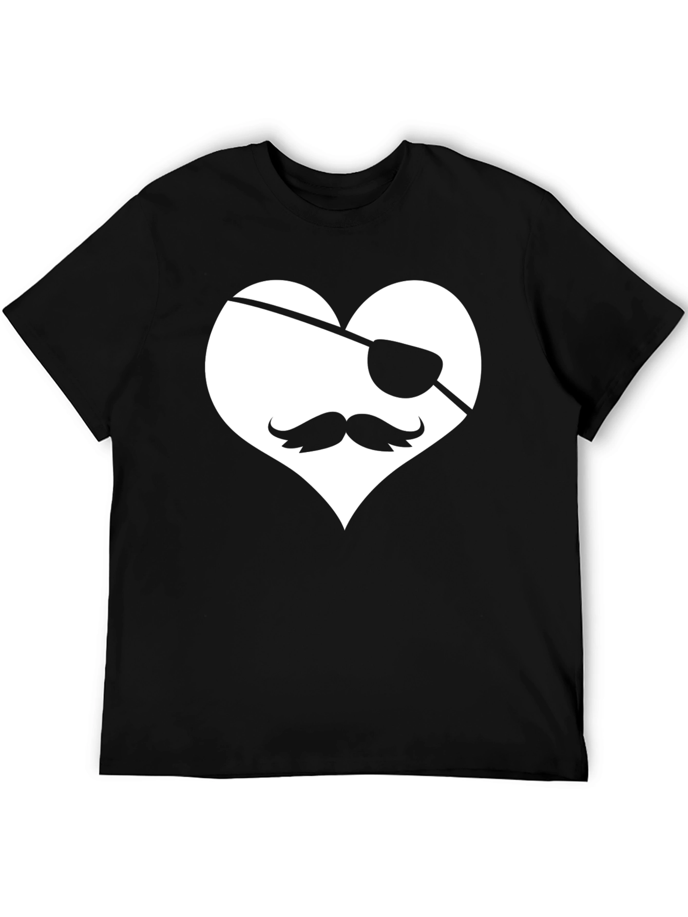 Pirate Heart Graphic Tee - Unique Mens Black T-Shirt