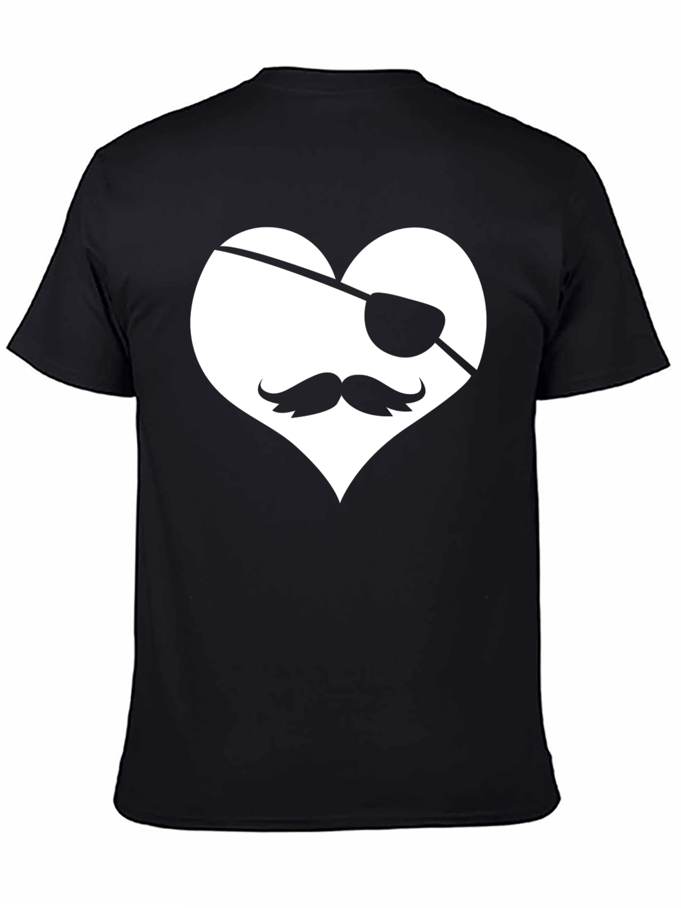Pirate Heart Graphic Tee - Unique Mens Black T-Shirt