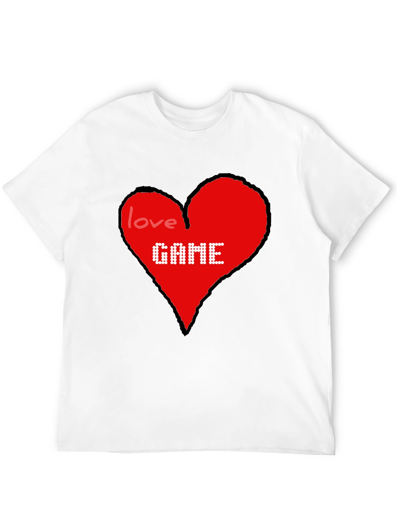Love Game T-Shirt Heart Design Gamer Tee