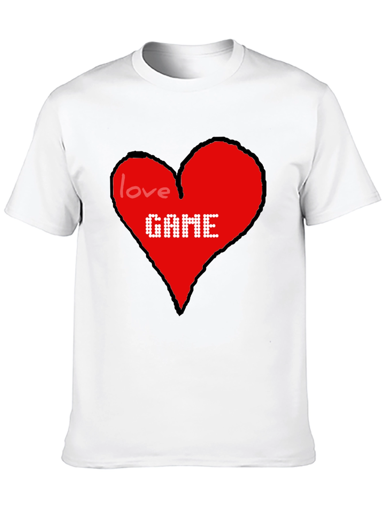 Love Game T-Shirt Heart Design Gamer Tee