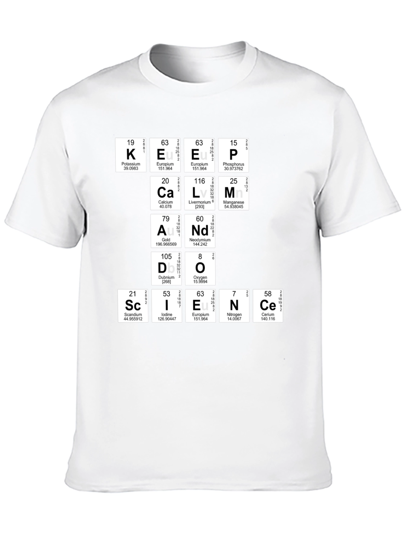 Keep Calm Science T-Shirt - Periodic Table Humor