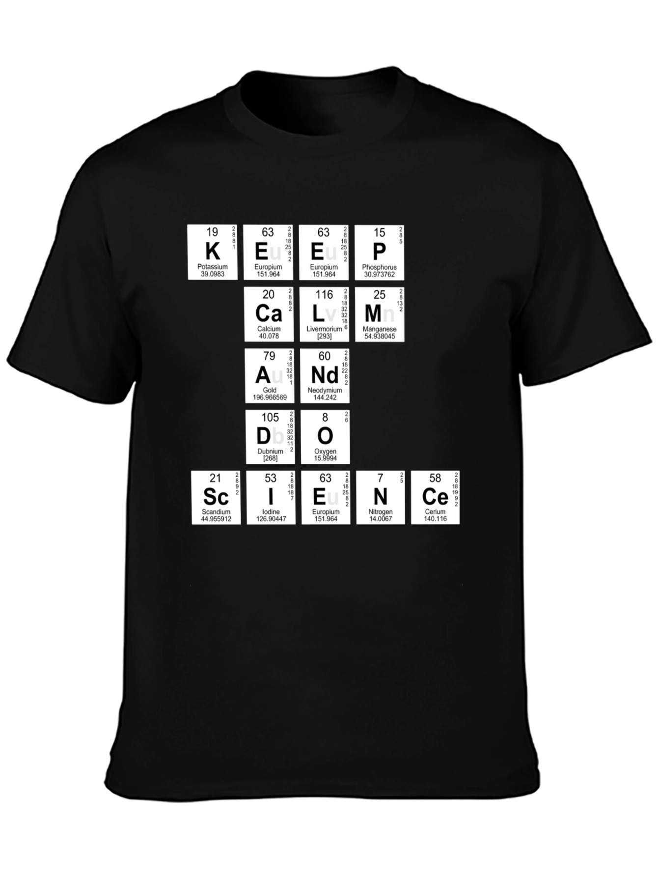 Keep Calm Science T-Shirt - Periodic Table Humor