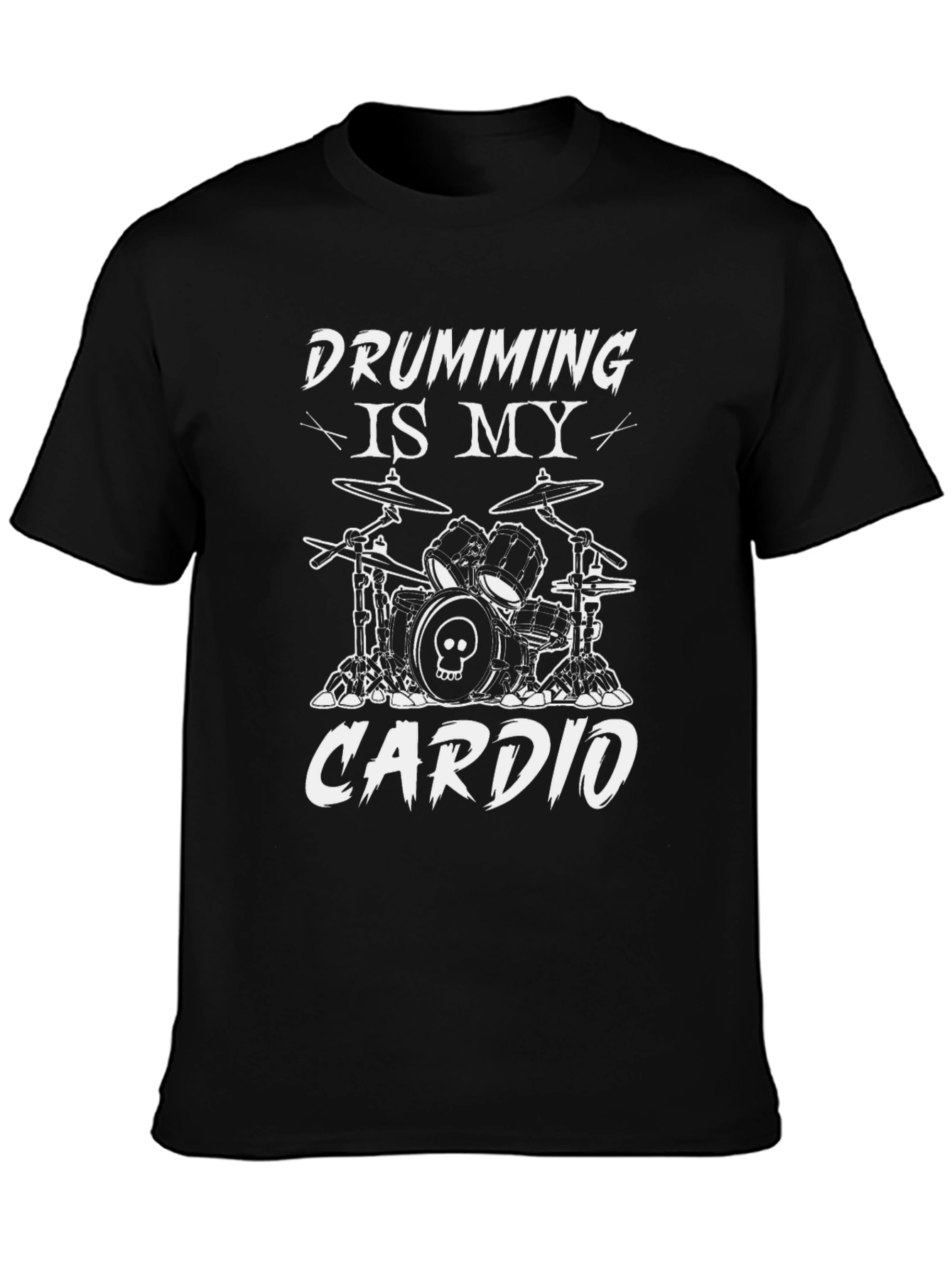 Drumming Is My Cardio Black T-Shirt