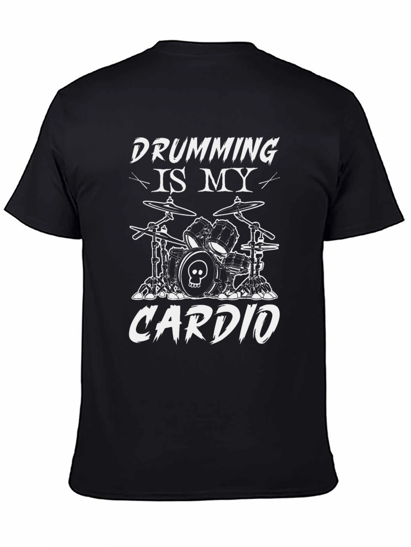 Drumming Is My Cardio Black T-Shirt