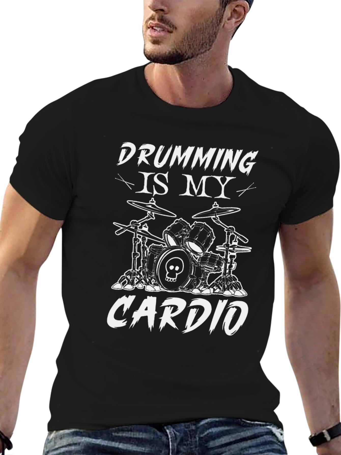 Drumming Is My Cardio Black T-Shirt