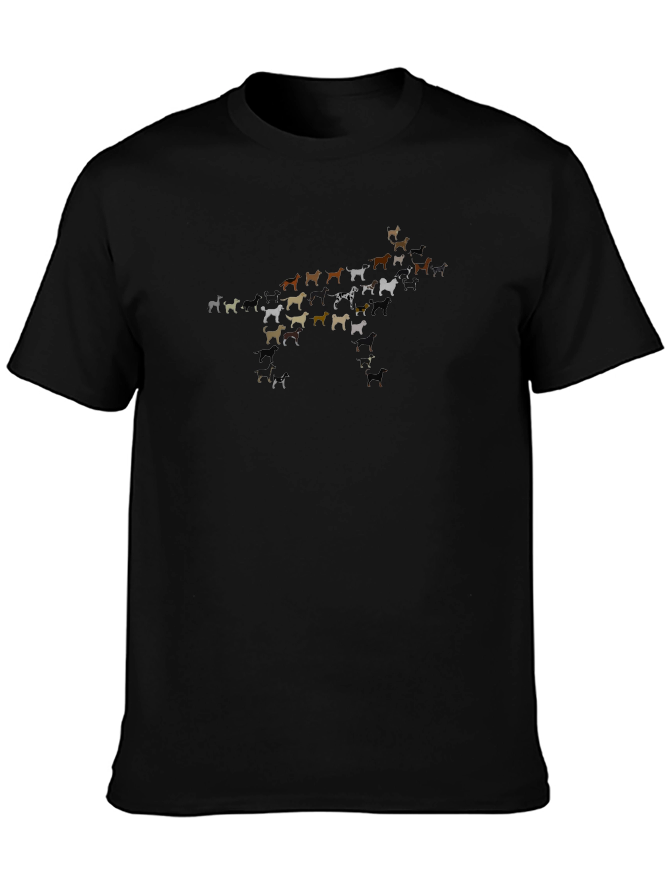 Dog Breed Silhouette T-Shirt - Black Cotton