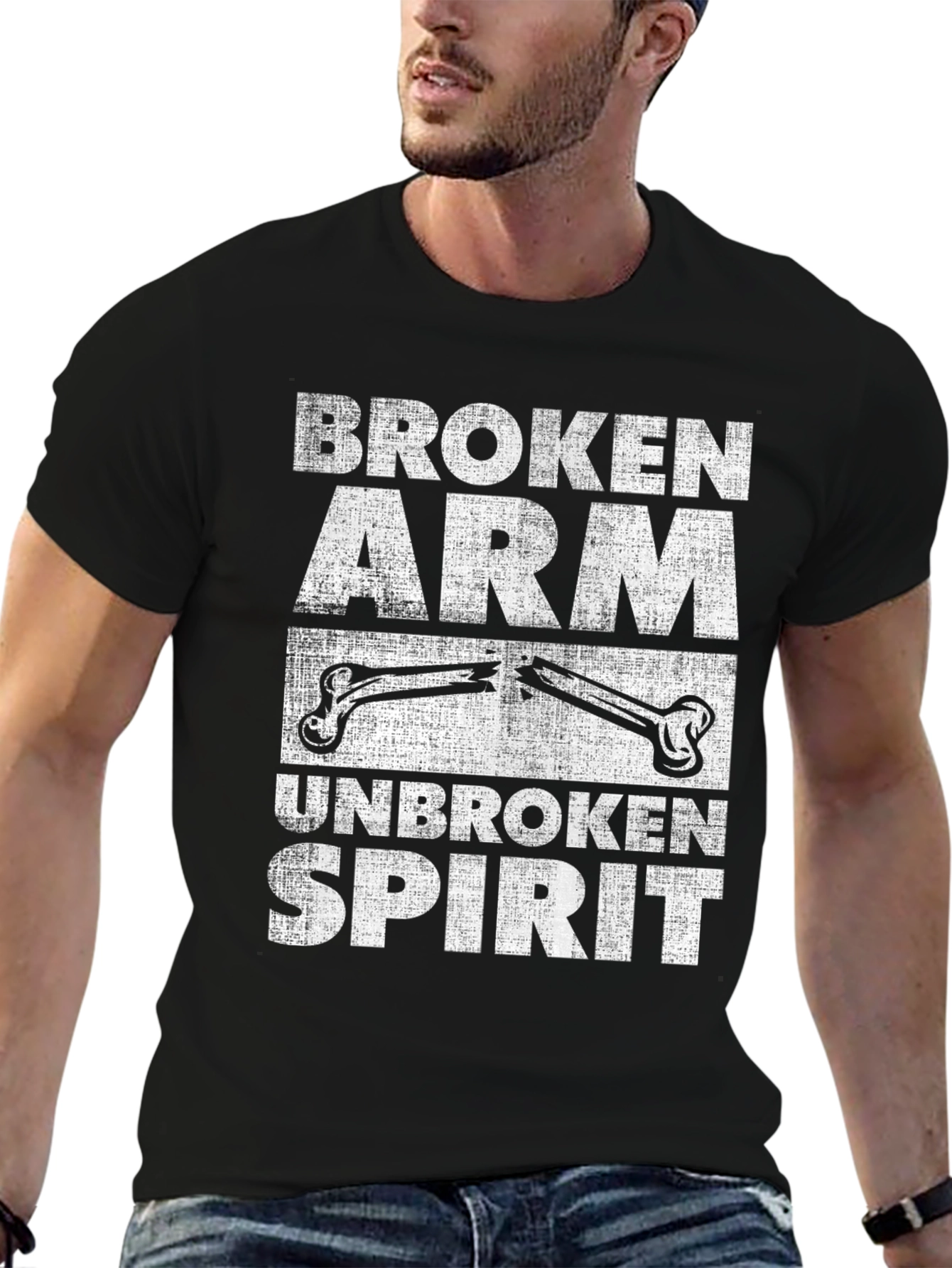 Broken Arm Unbroken Spirit Novelty T-Shirt