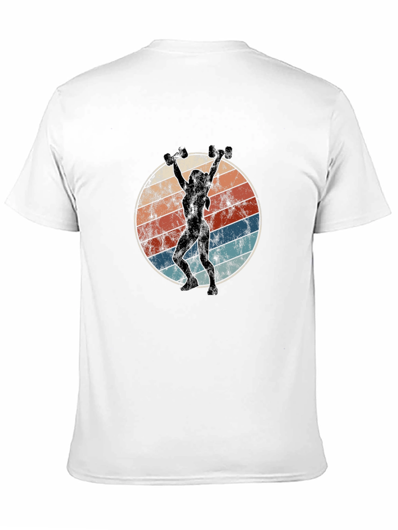 Retro Sunset Fitness T-Shirt - Black