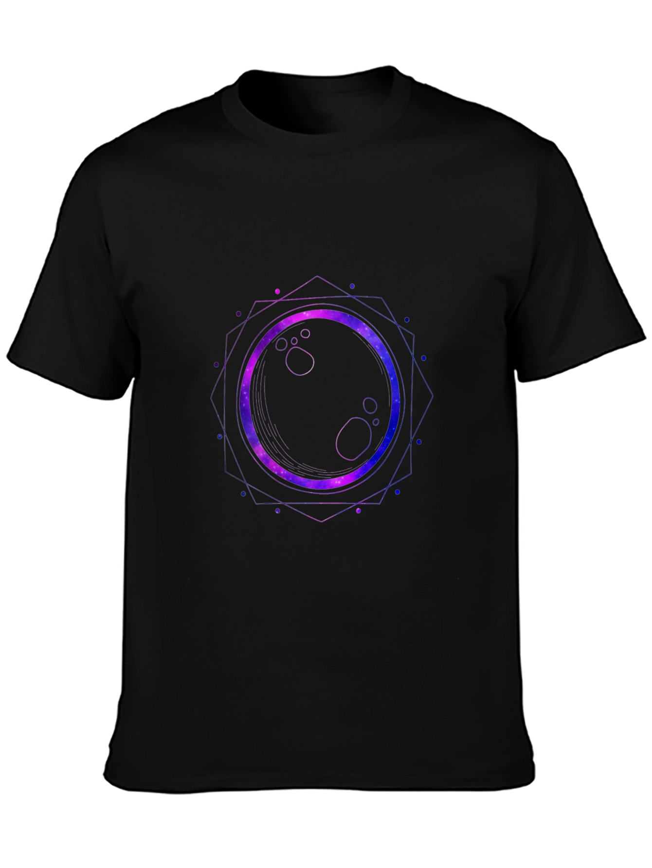Cosmic Eclipse Graphic Tee - Black Cotton Blend