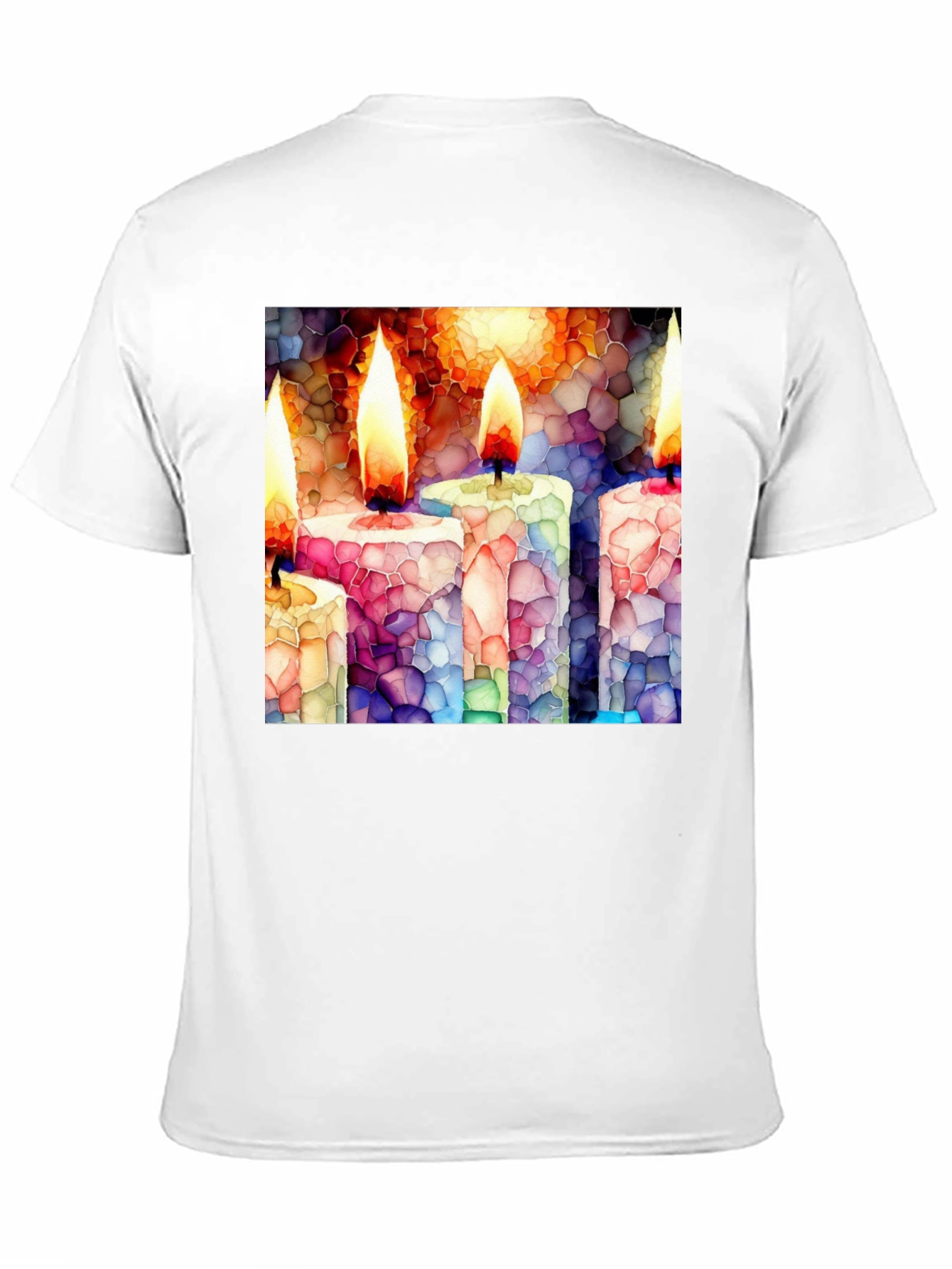 Candle Mosaic T-Shirt - Unique Art Tee