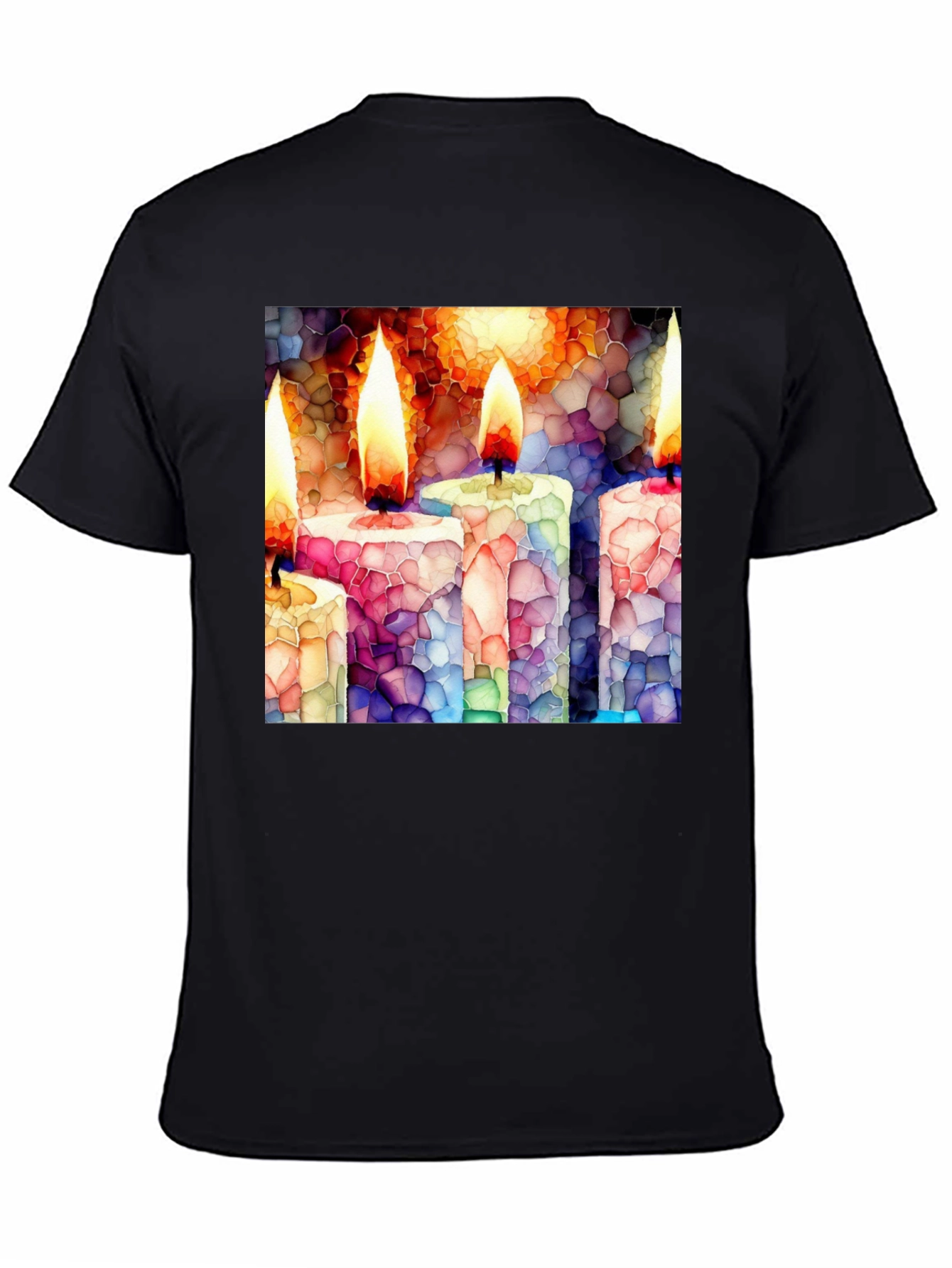 Candle Mosaic T-Shirt - Unique Art Tee