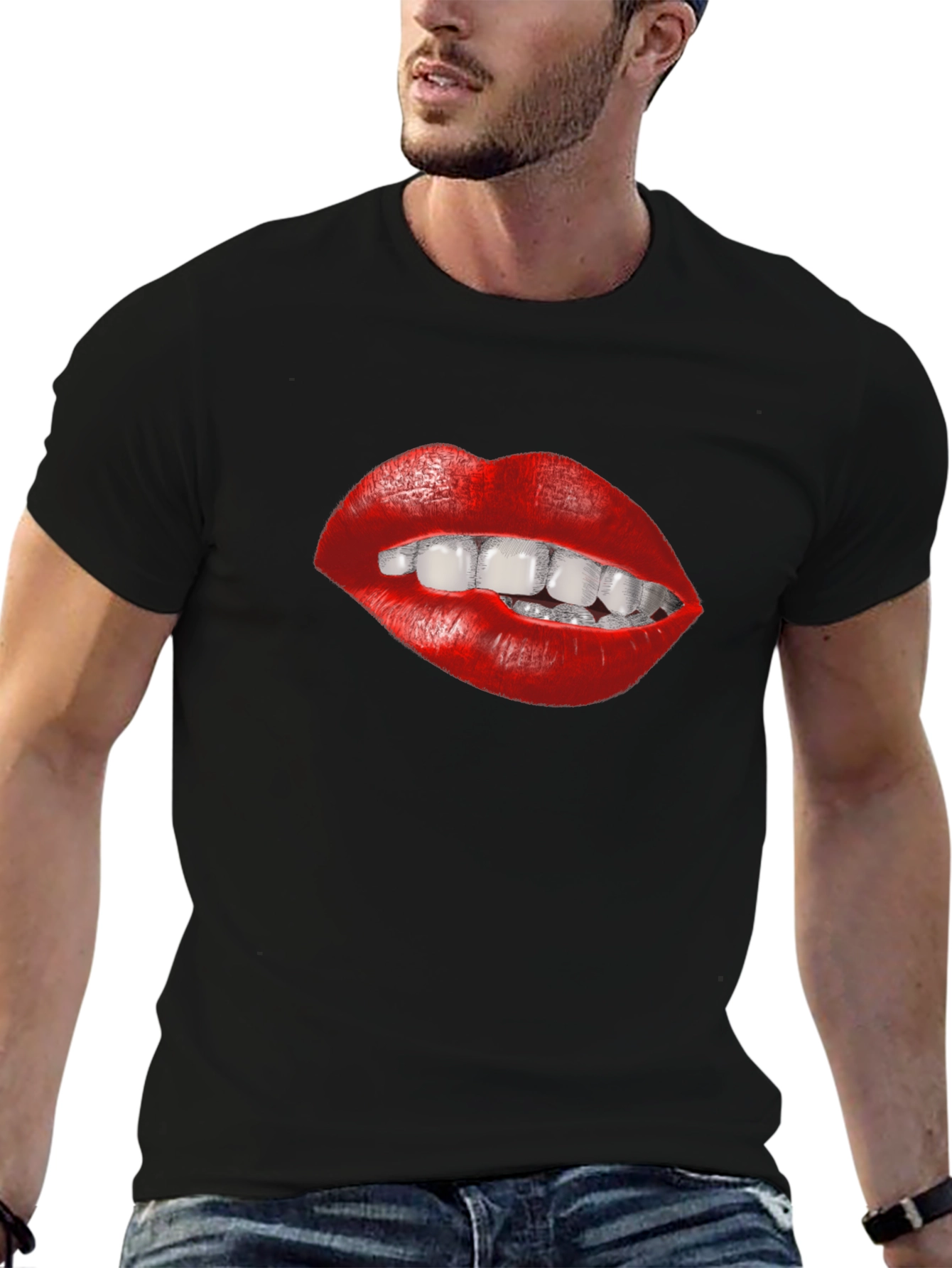 Lips Graphic Tee - Bite Me! Funny Design