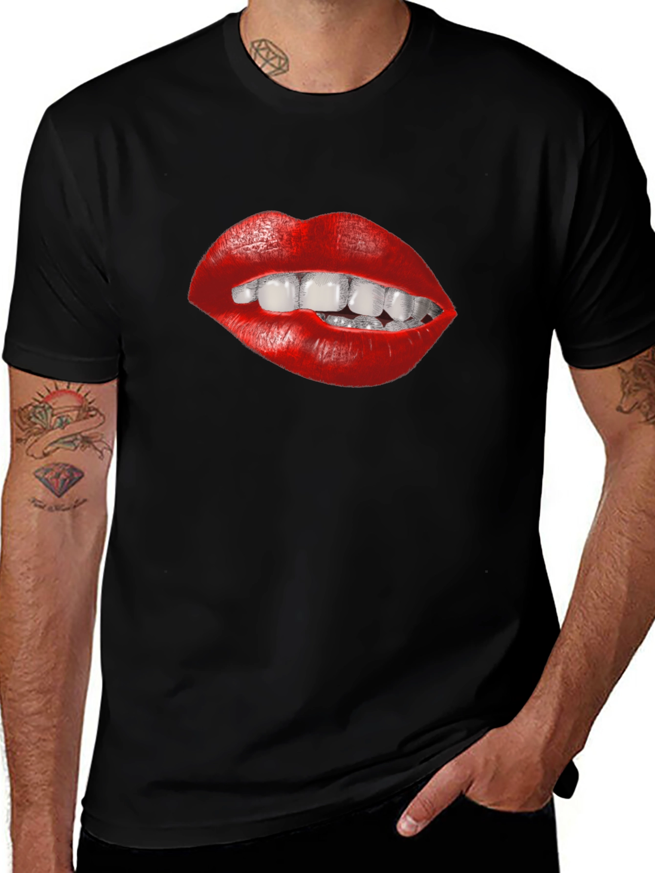Lips Graphic Tee - Bite Me! Funny Design