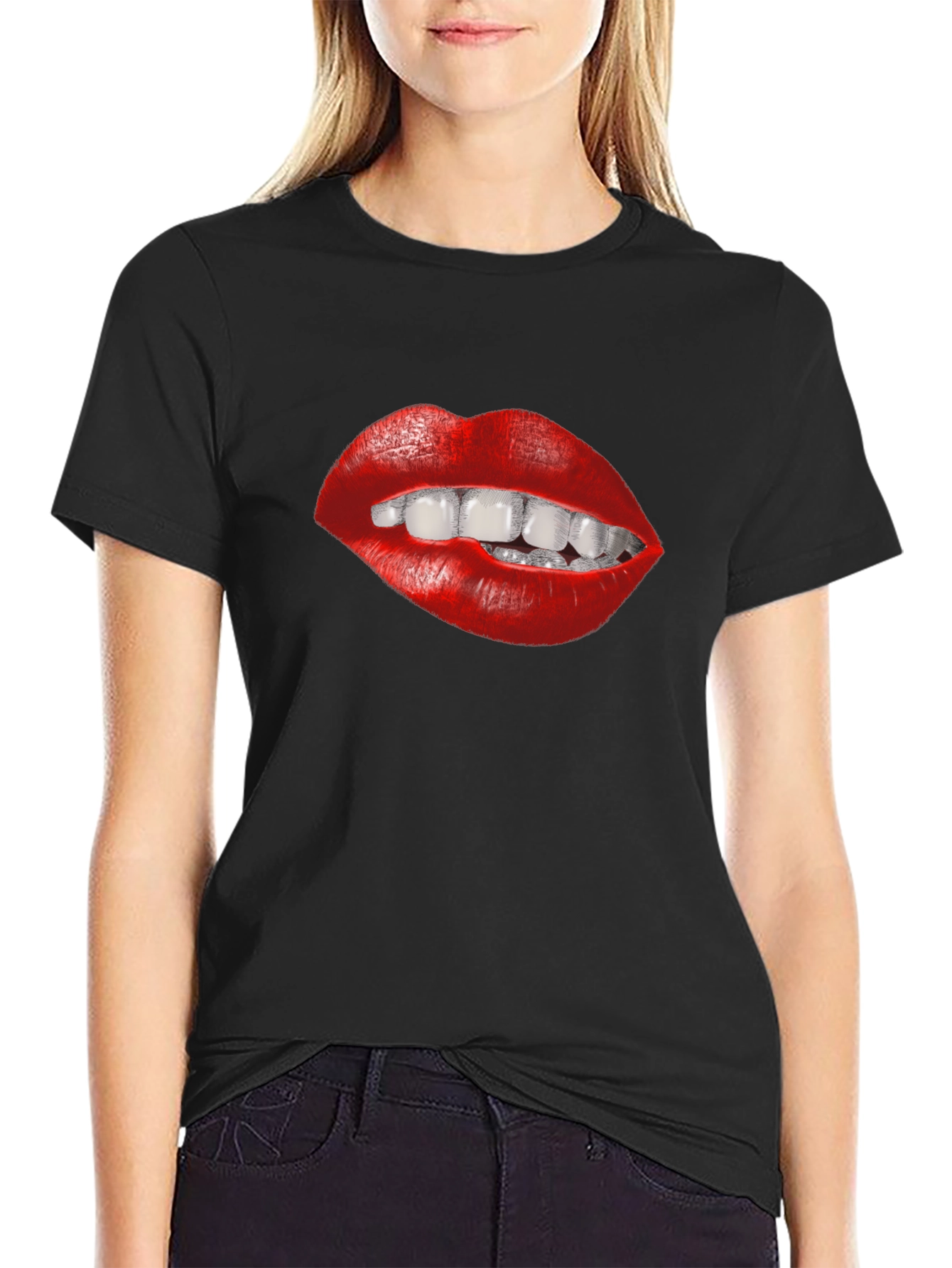 Lips Graphic Tee - Bite Me! Funny Design