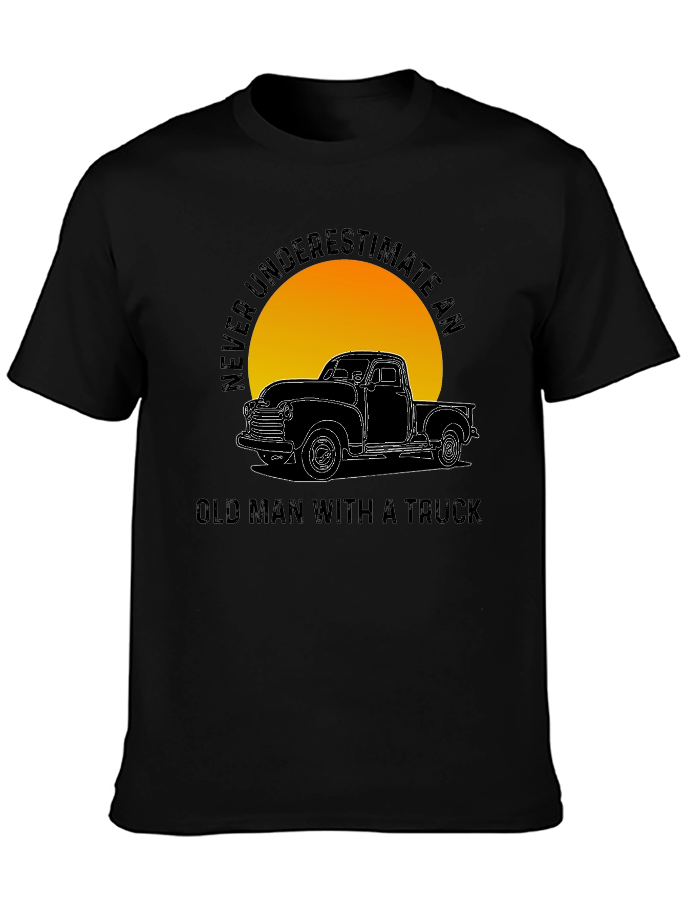 Old Man Truck Graphic Tee - Classic Black T-Shirt