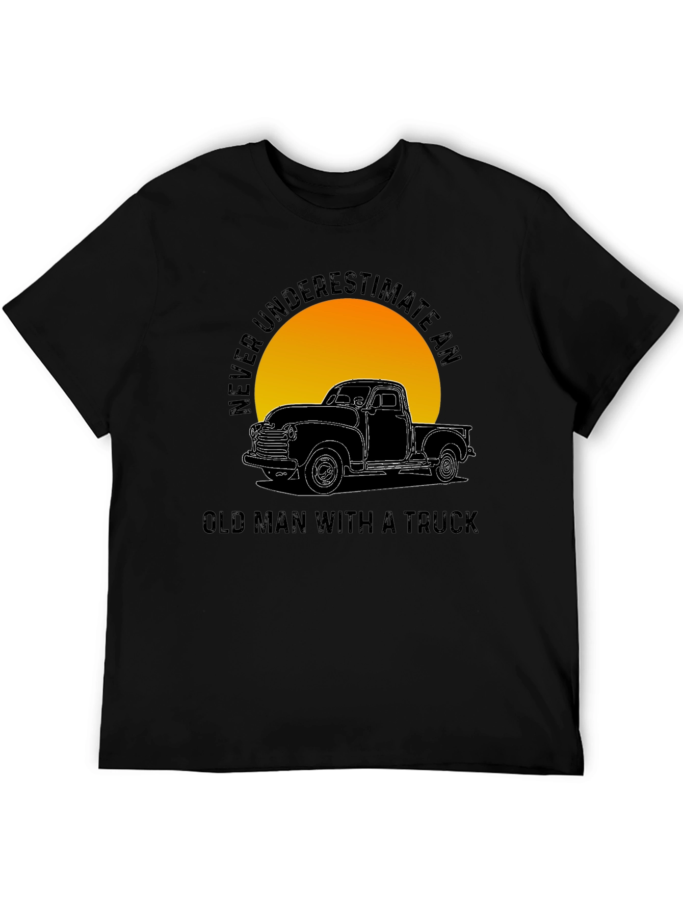 Old Man Truck Graphic Tee - Classic Black T-Shirt
