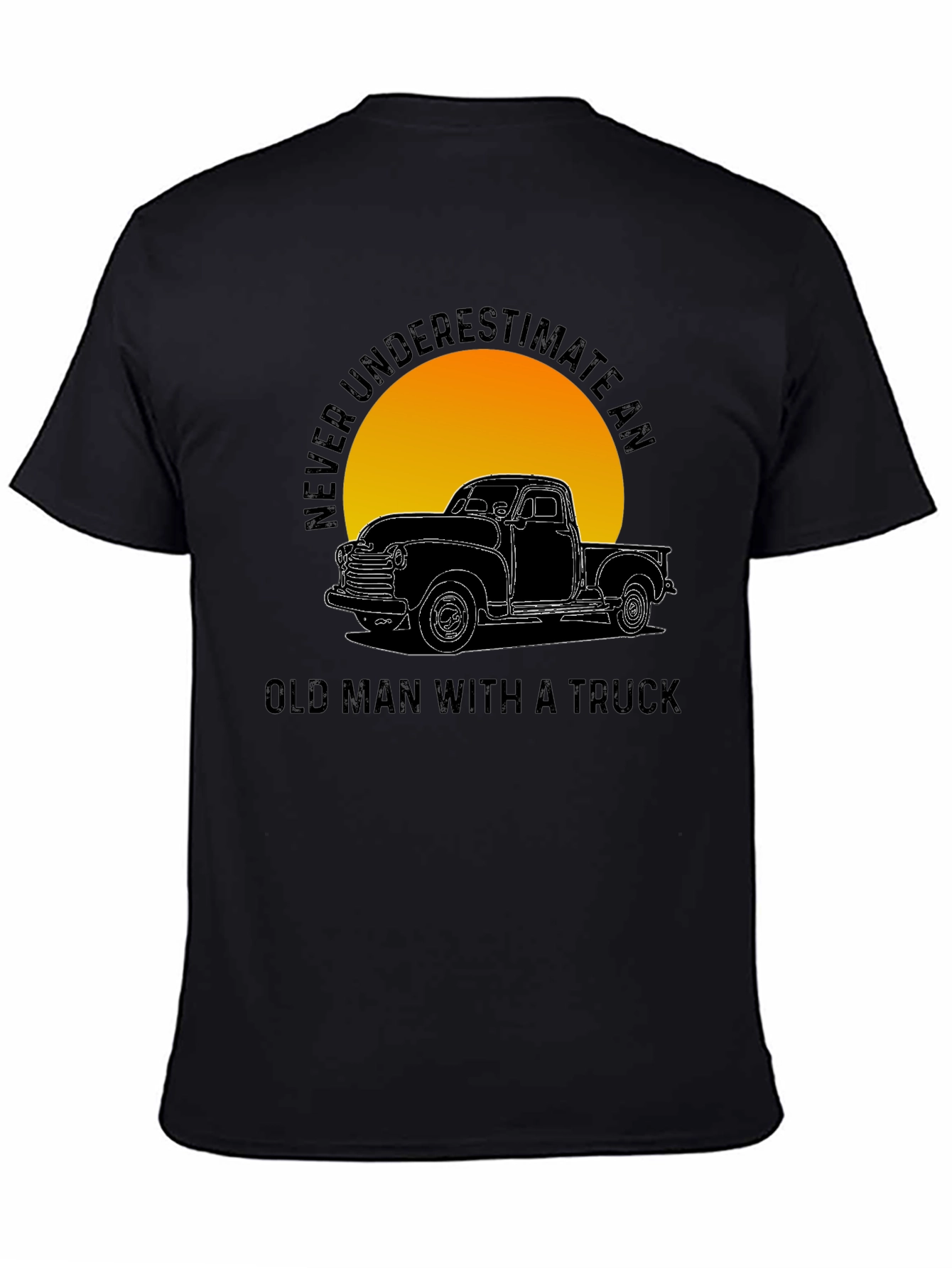 Old Man Truck Graphic Tee - Classic Black T-Shirt