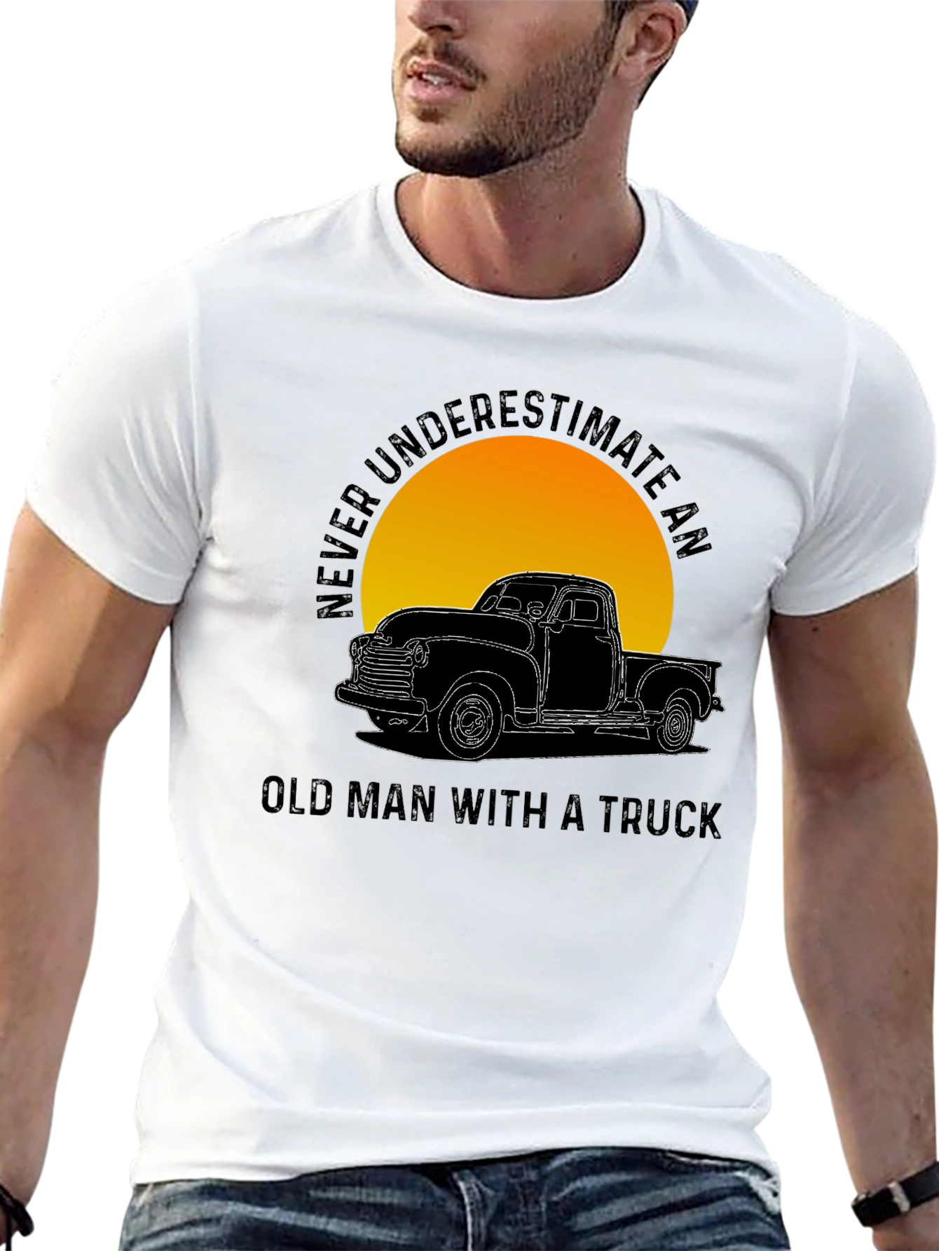 Old Man Truck Graphic Tee - Classic Black T-Shirt
