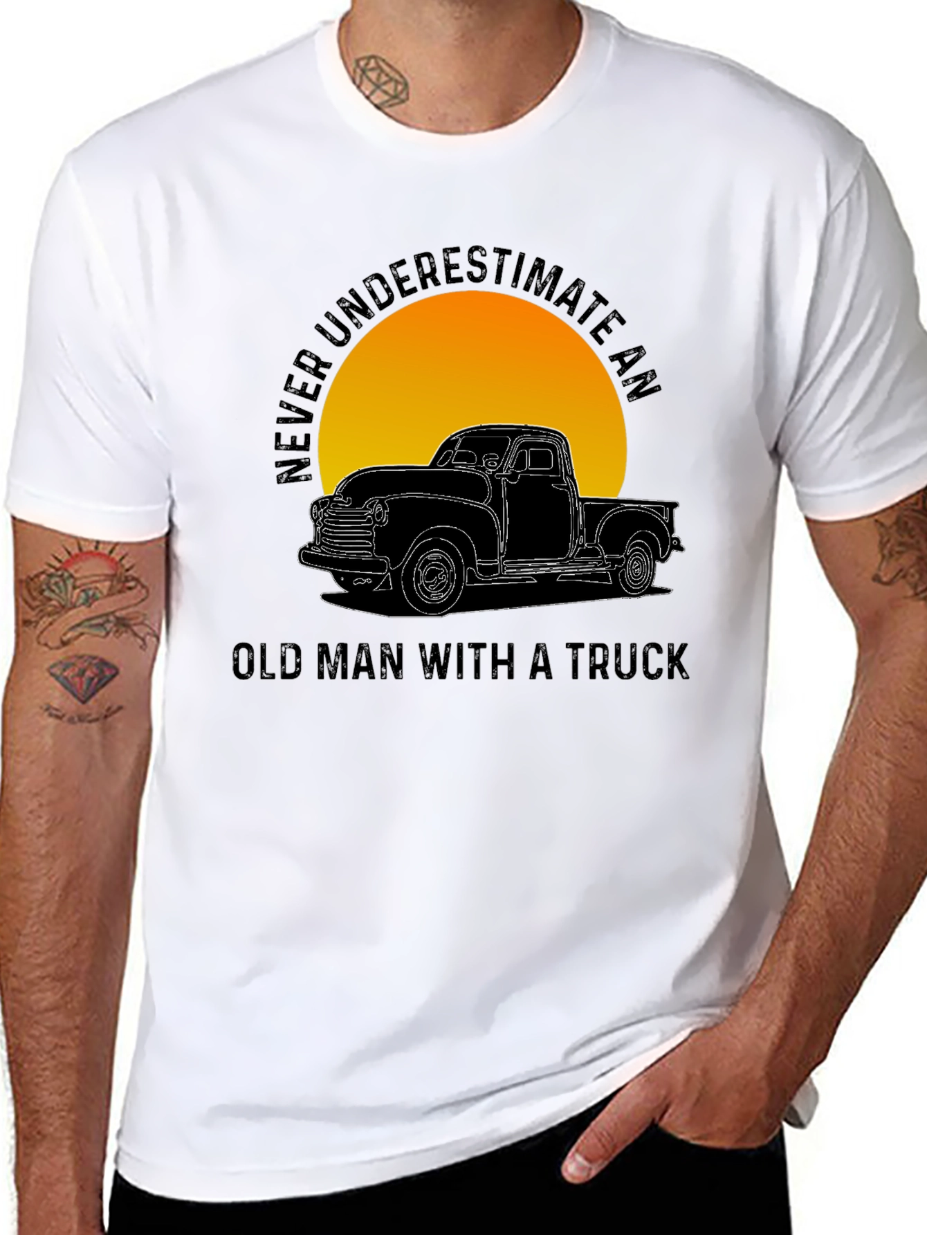 Old Man Truck Graphic Tee - Classic Black T-Shirt