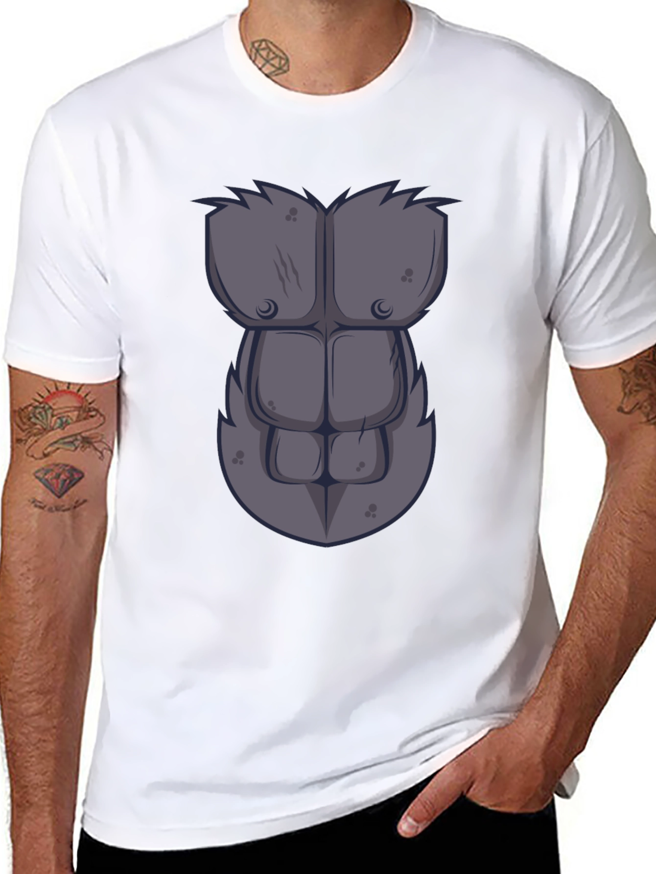 Funny Gorilla Chest Muscle T-Shirt