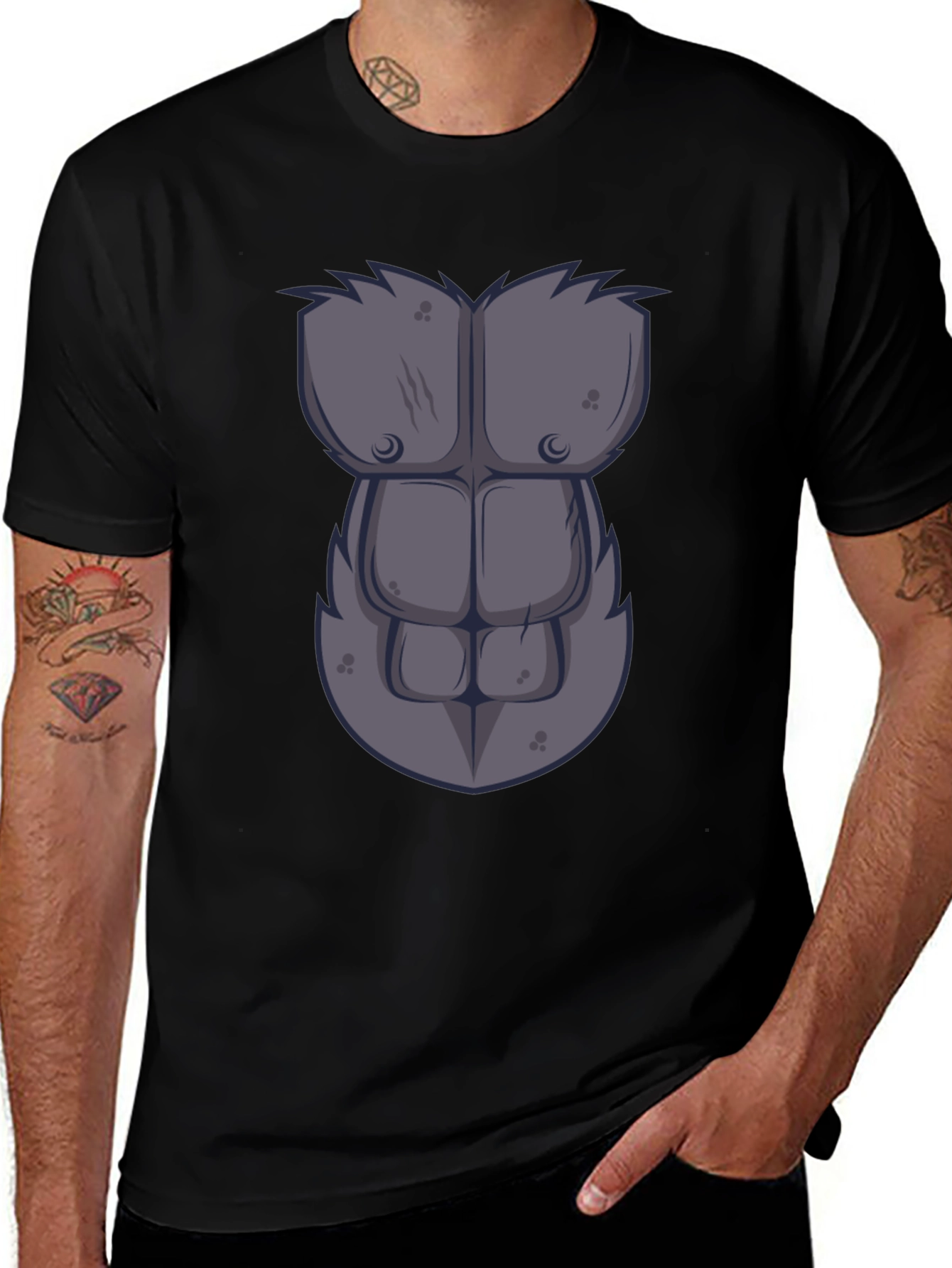 Funny Gorilla Chest Muscle T-Shirt
